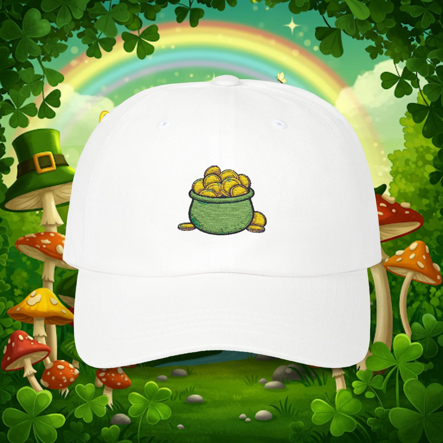 Embroidered Classic Dad Cap - Pot Of Gold