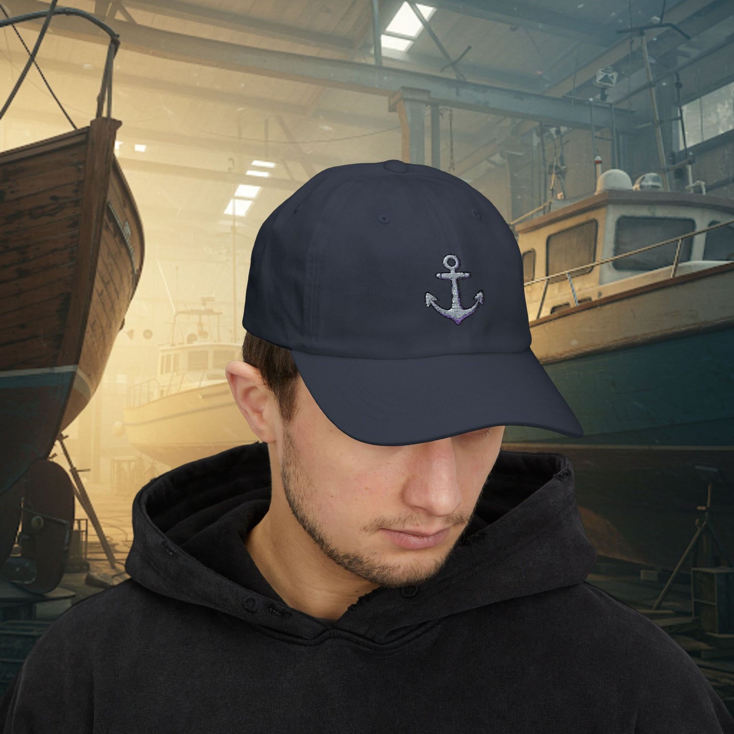 Embroidered Classic Dad Cap - Anchor