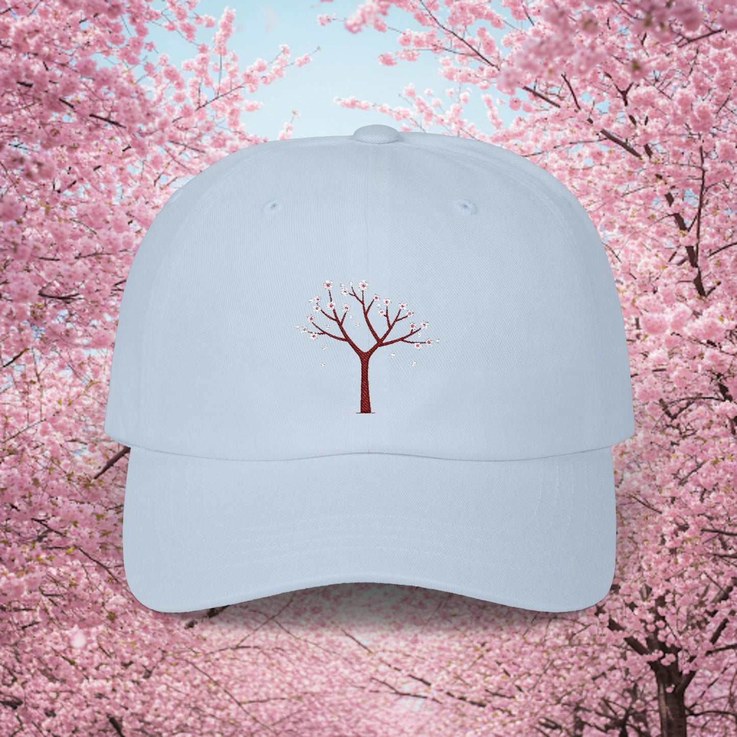 Embroidered Classic Dad Cap - Cherry Blossom