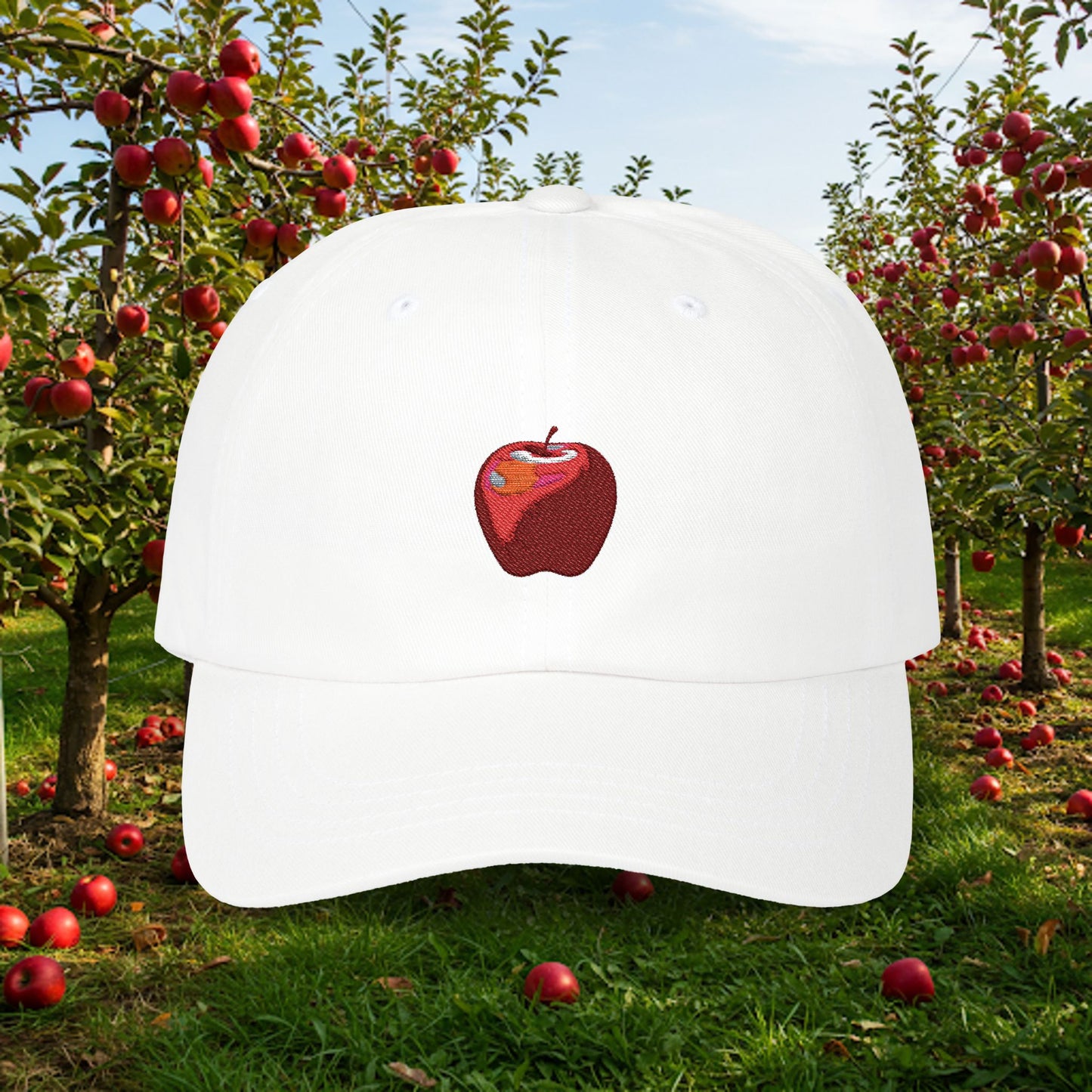 Embroidered Classic Dad Cap - Apple