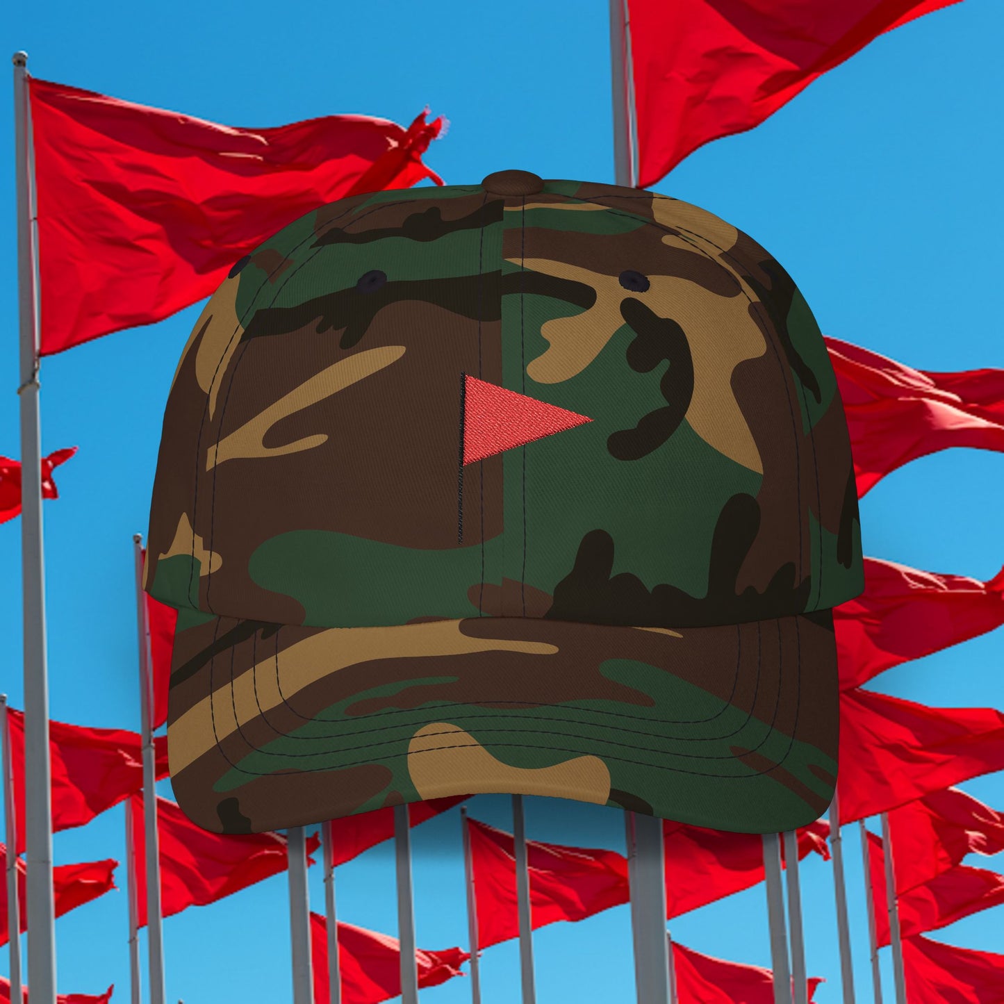 Embroidered Classic Dad Cap - Red Flag