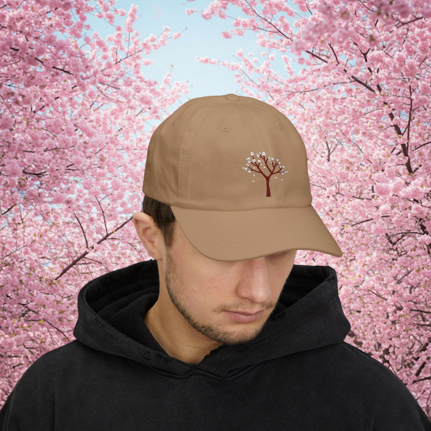 Embroidered Classic Dad Cap - Cherry Blossom