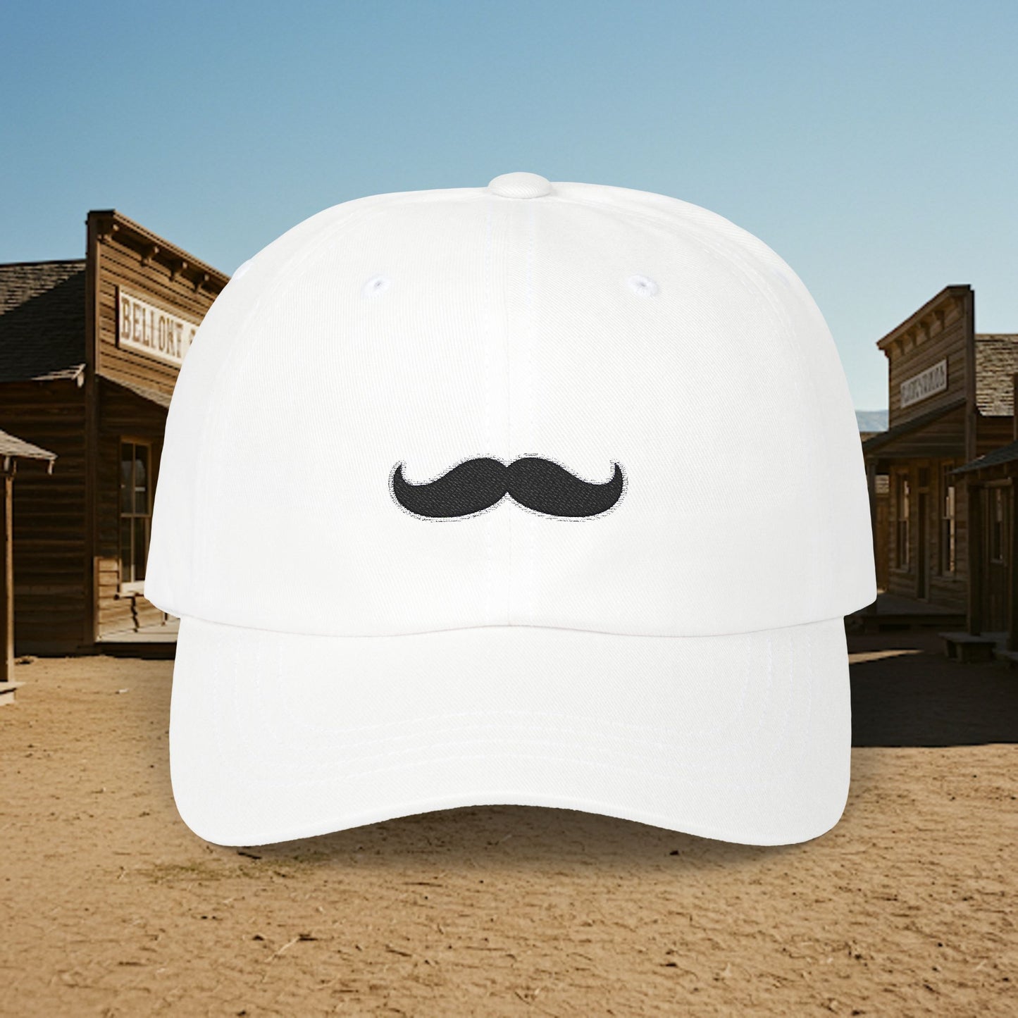 Embroidered Classic Dad Cap - Mustache