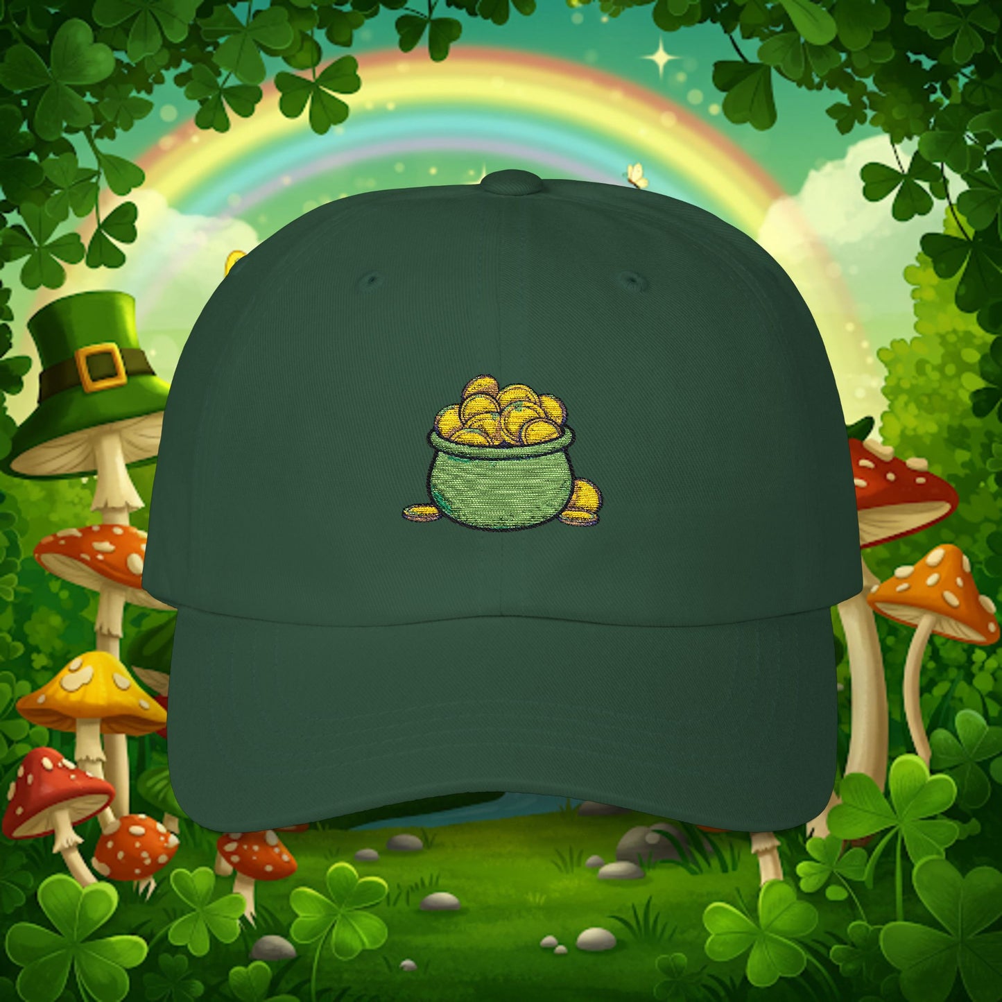 Embroidered Classic Dad Cap - Pot Of Gold