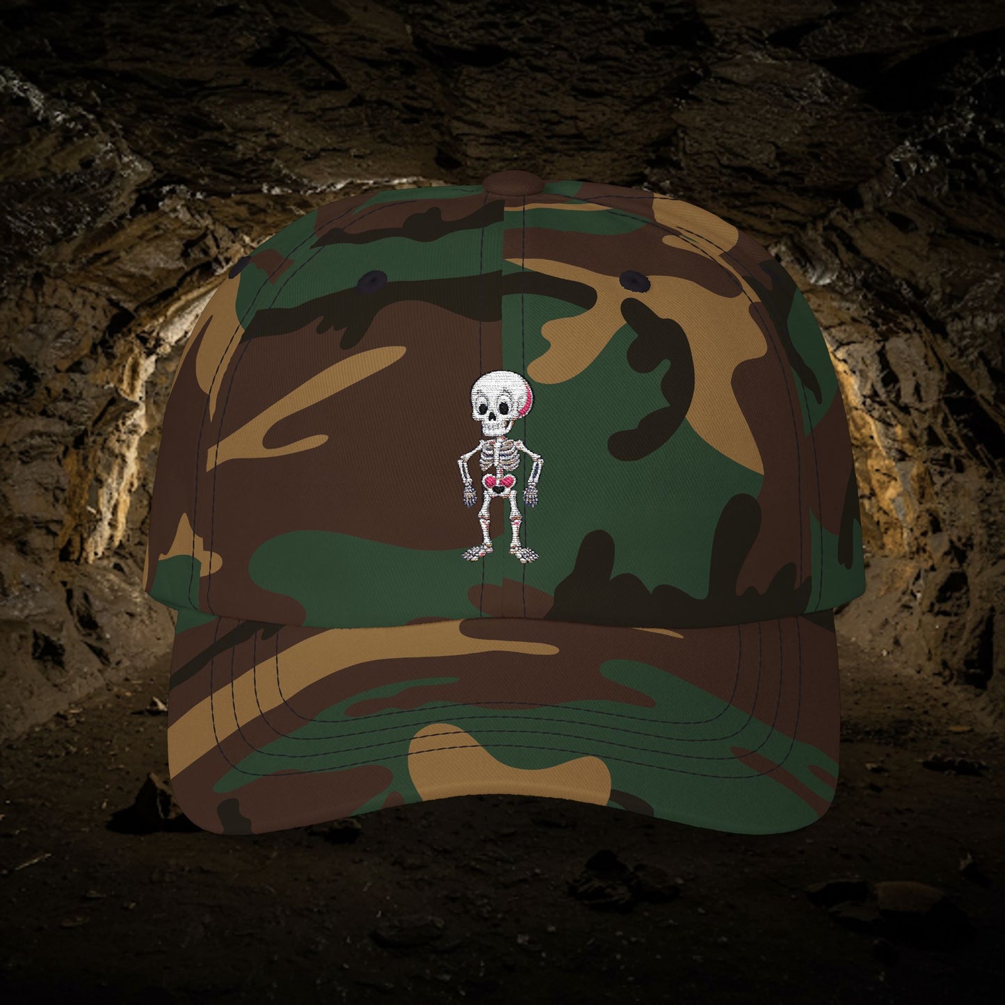 Embroidered Classic Dad Cap - Skeleton