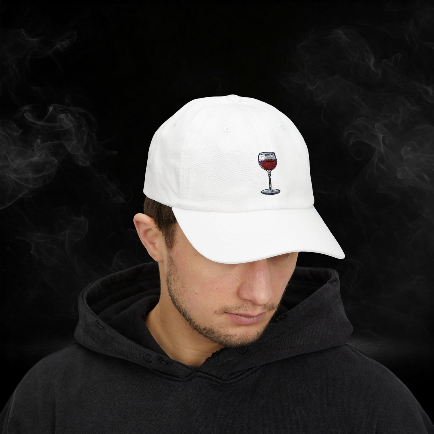 Embroidered Classic Dad Cap - Wine Glass
