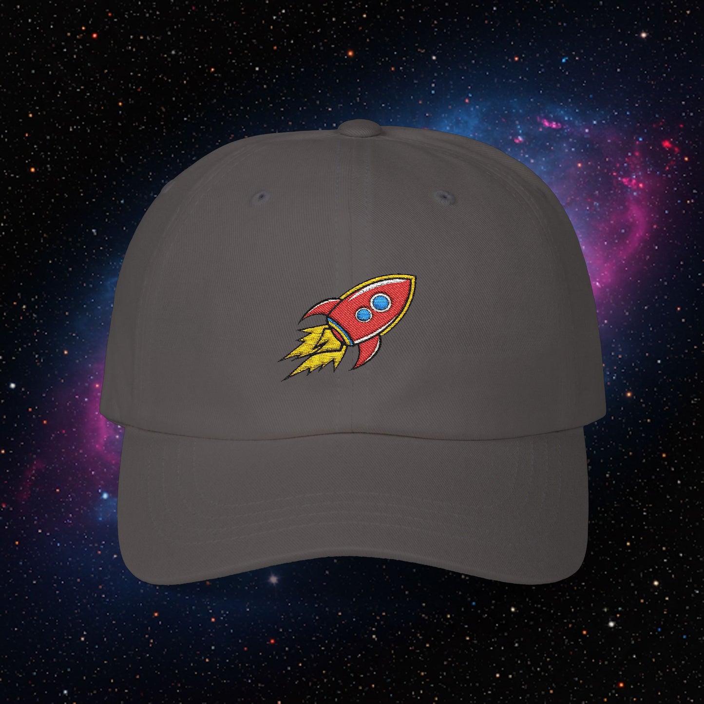 Embroidered Classic Dad Cap - Rocket Ship