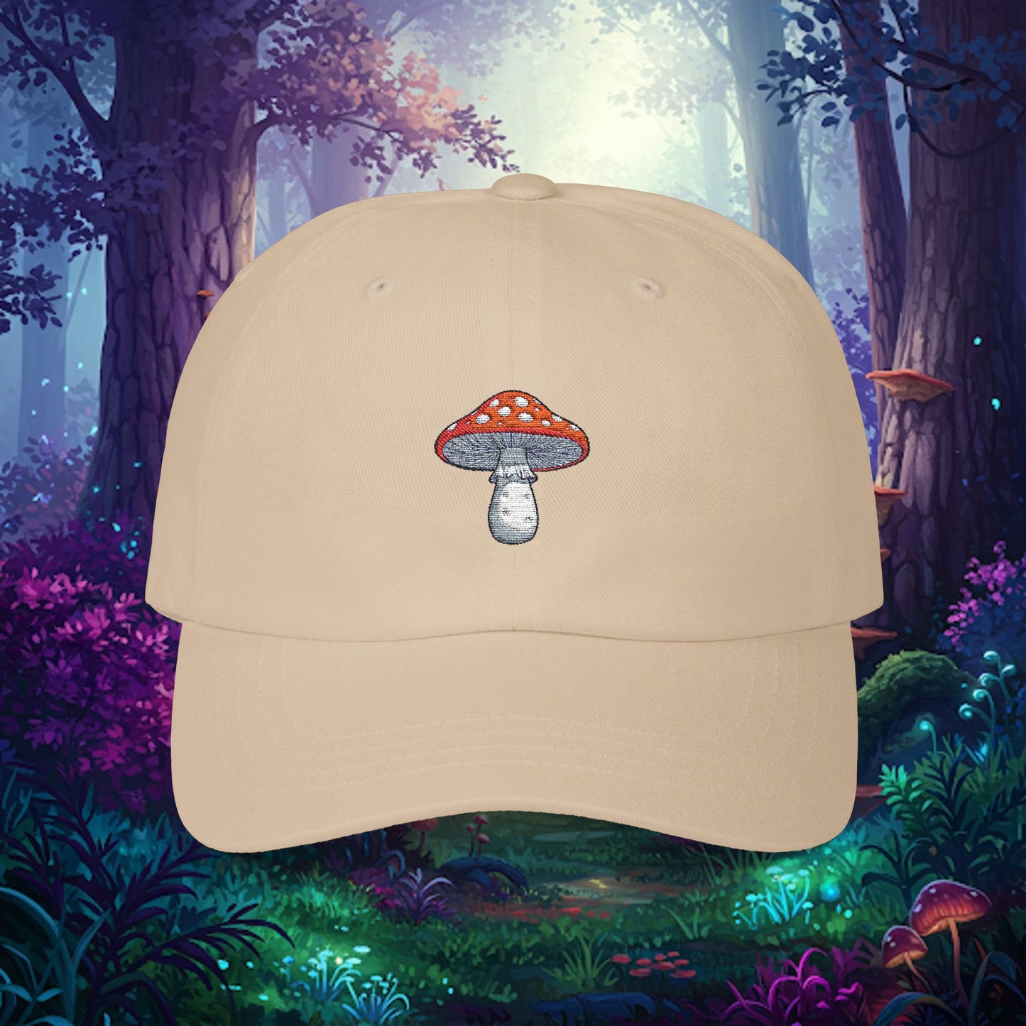 Embroidered Classic Dad Cap - Mushroom