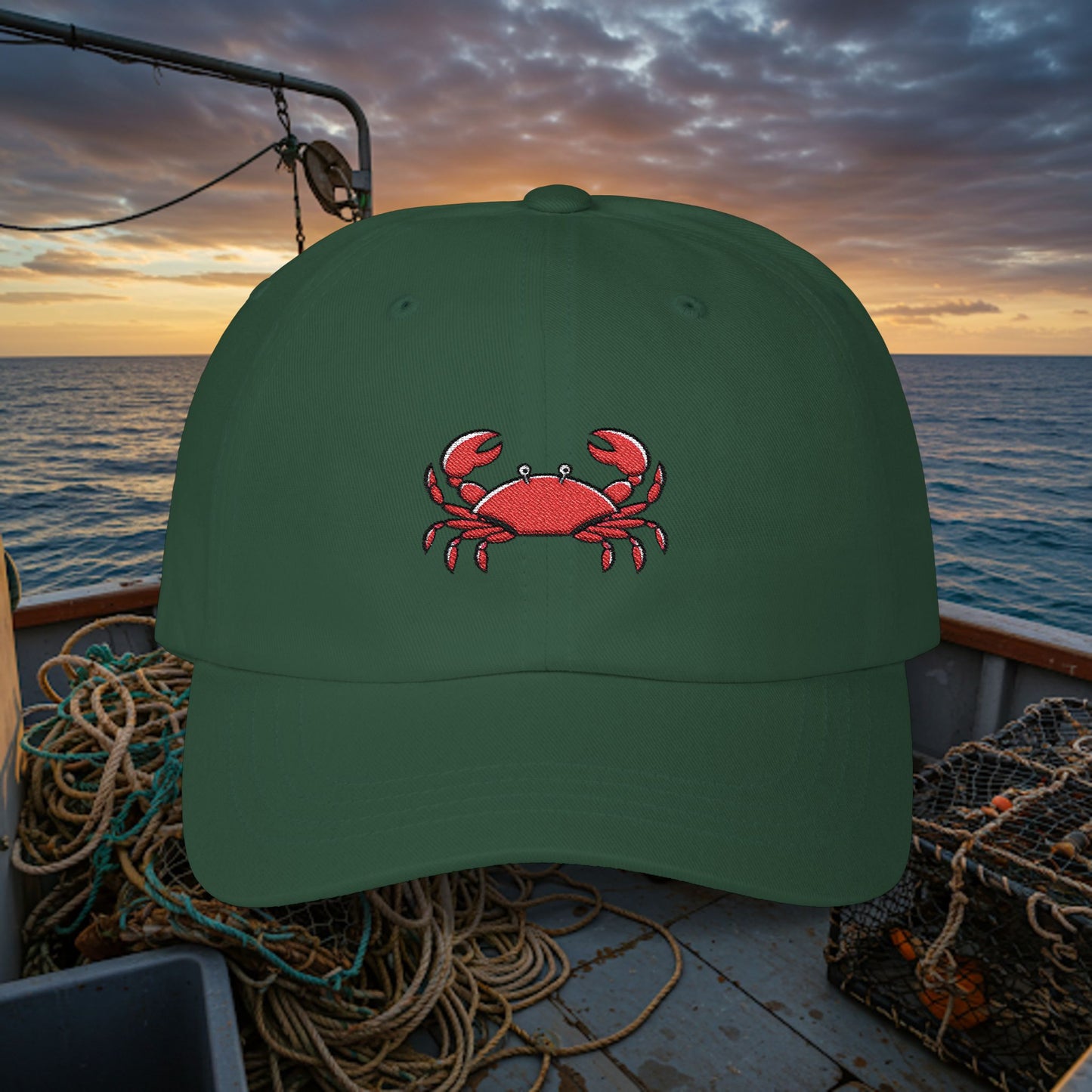 Embroidered Classic Dad Cap - Crab
