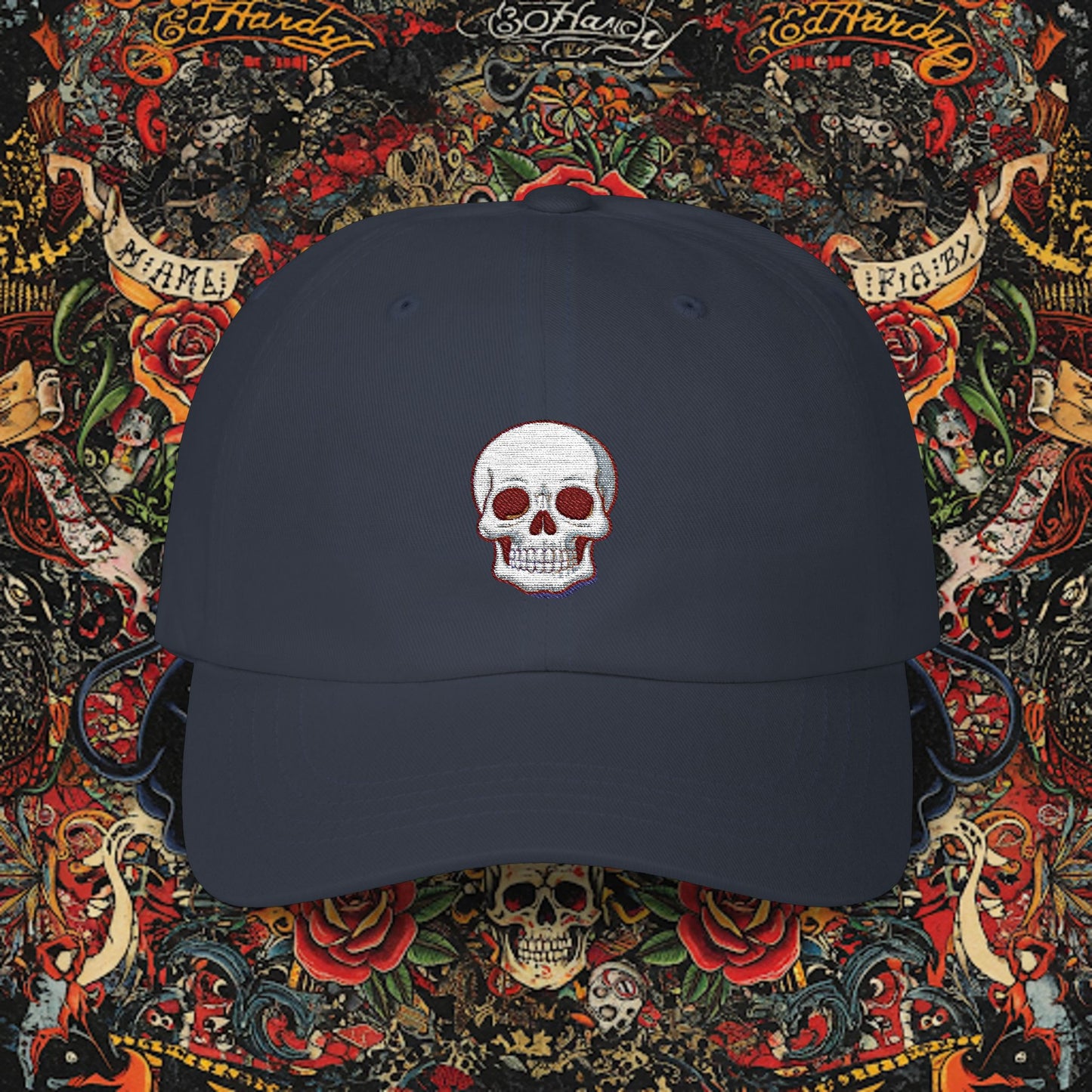 Embroidered Classic Dad Cap - Skull