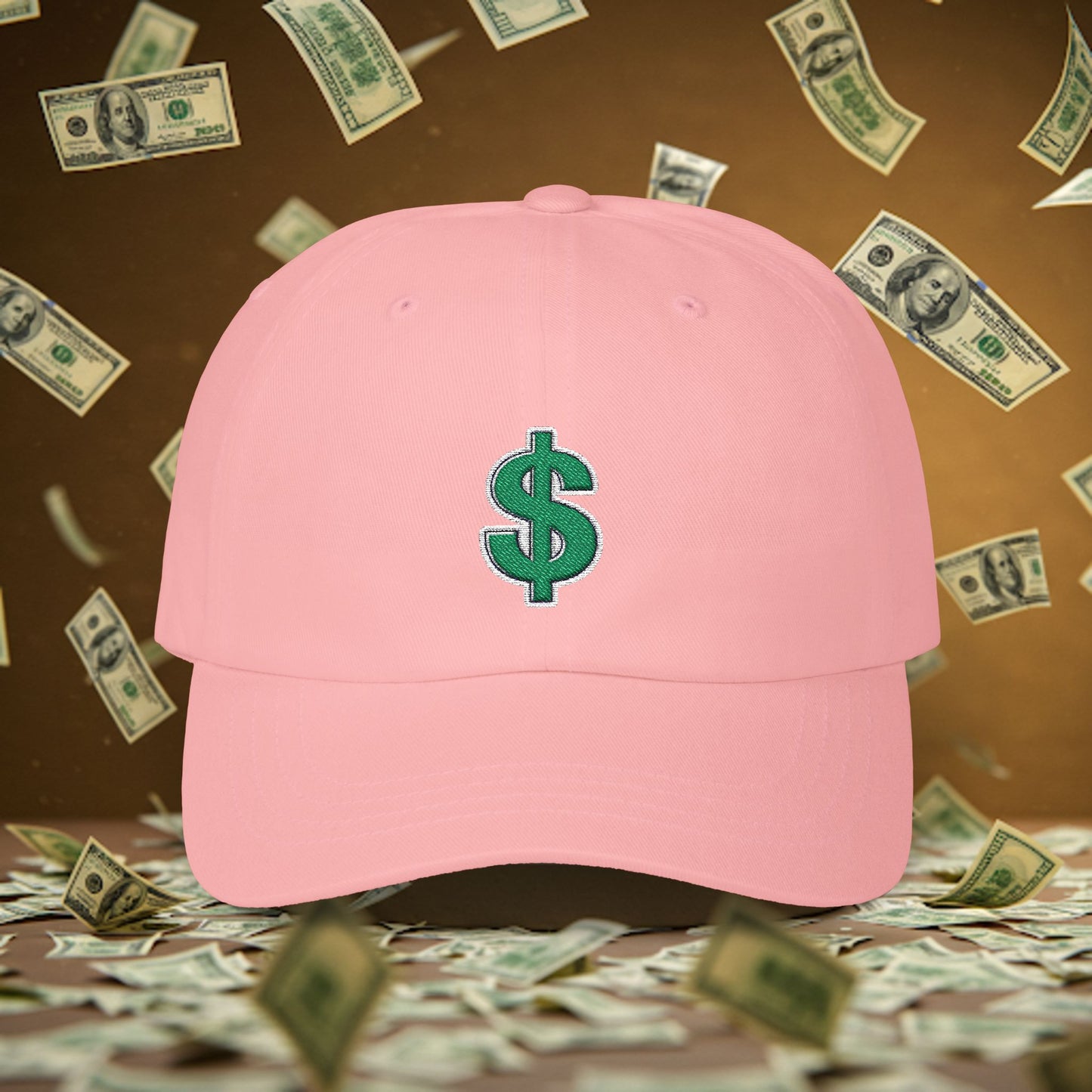 Embroidered Classic Dad Cap - Dollar Sign
