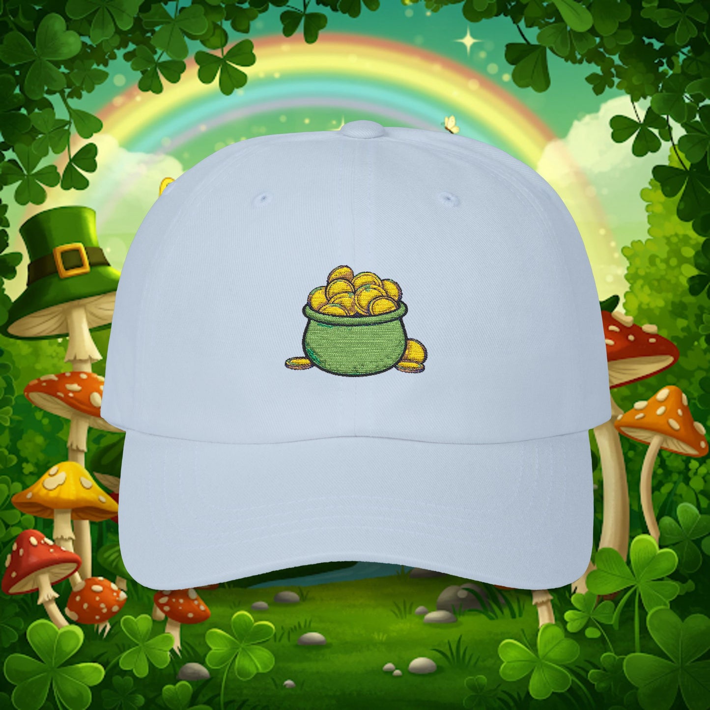 Embroidered Classic Dad Cap - Pot Of Gold