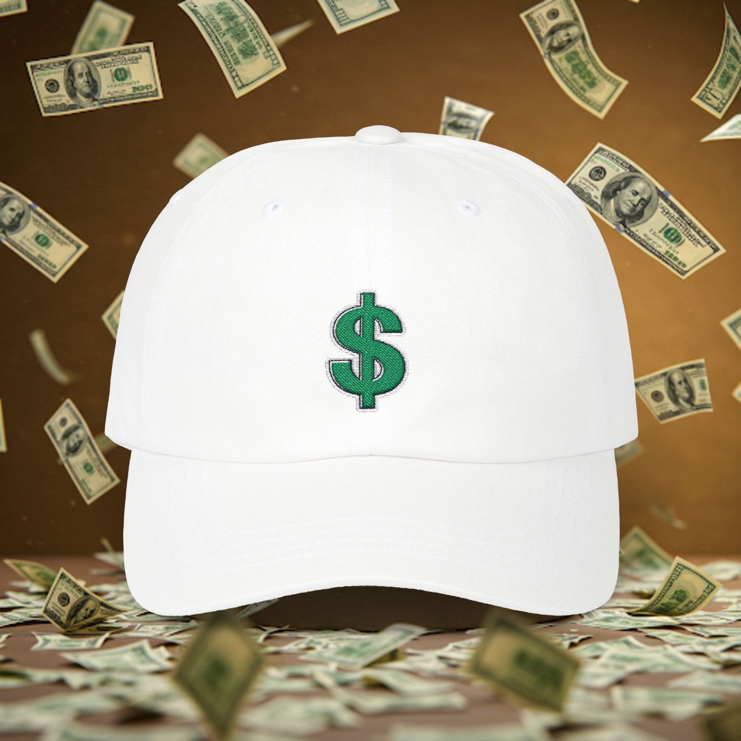 Embroidered Classic Dad Cap - Dollar Sign