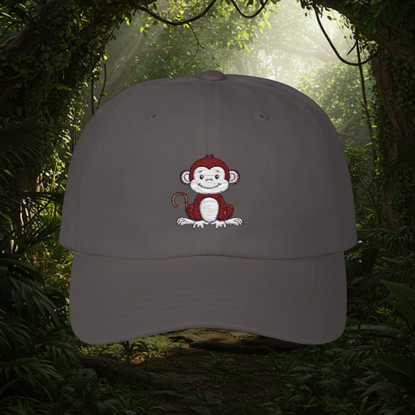 Embroidered Classic Dad Cap - Monkey