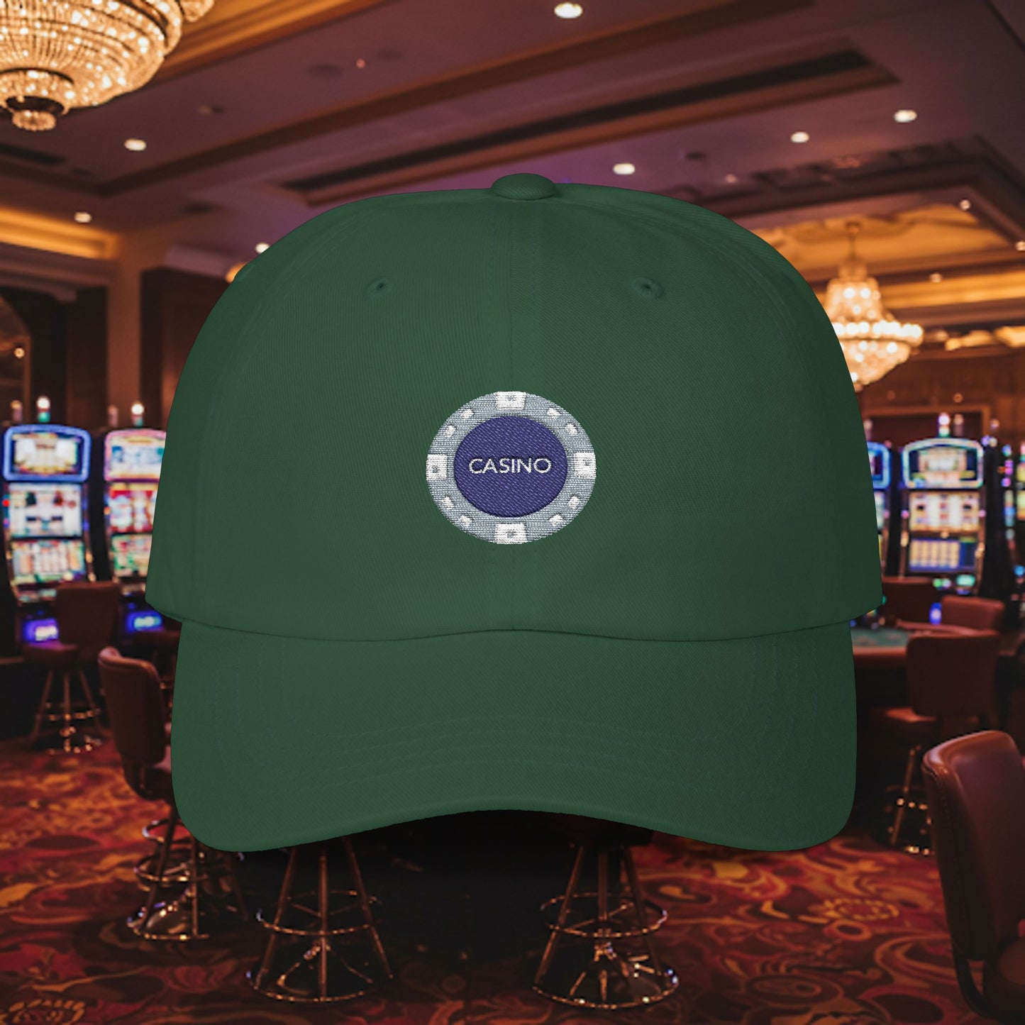 Embroidered Classic Dad Cap - Casino Chip