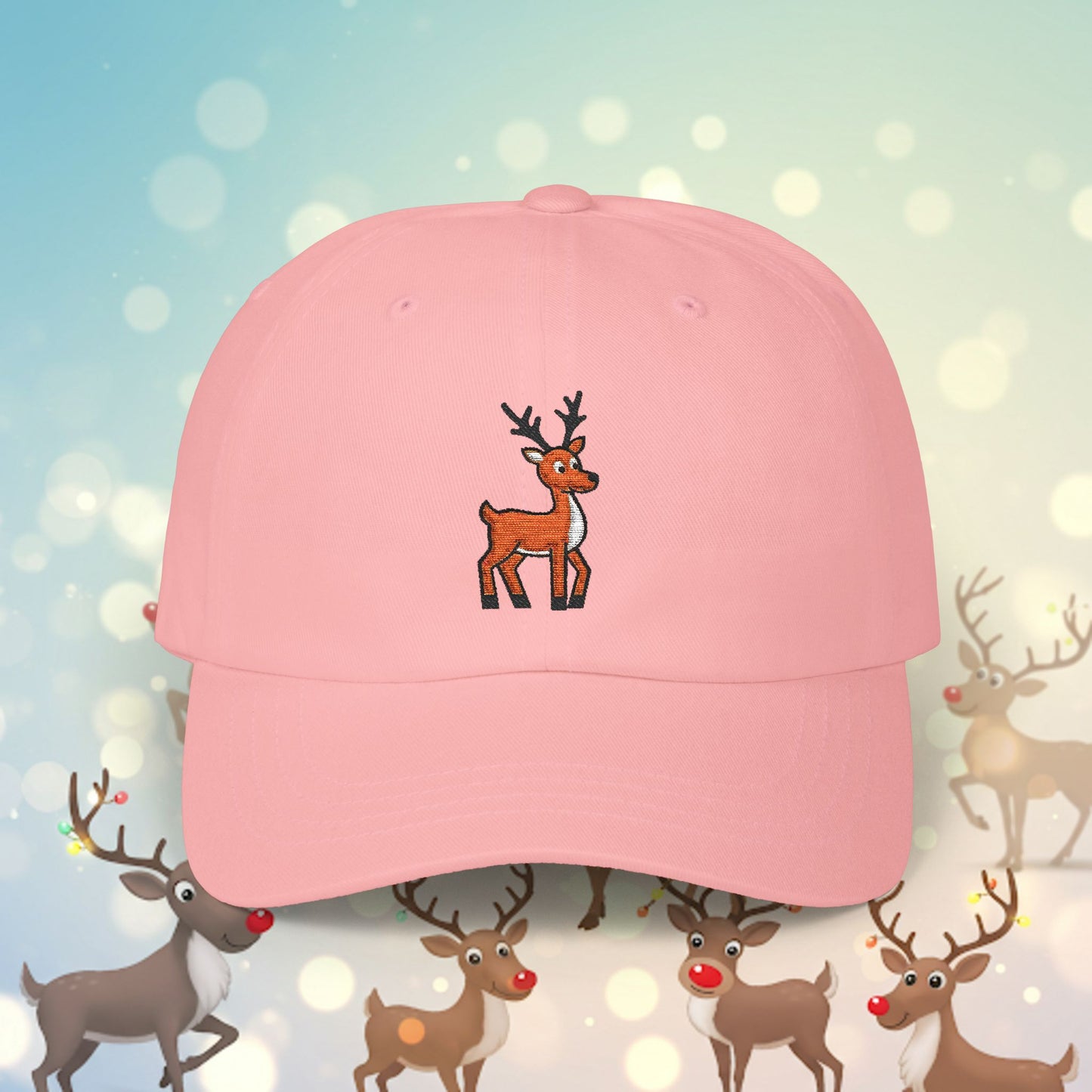 Embroidered Classic Dad Cap - Reindeer