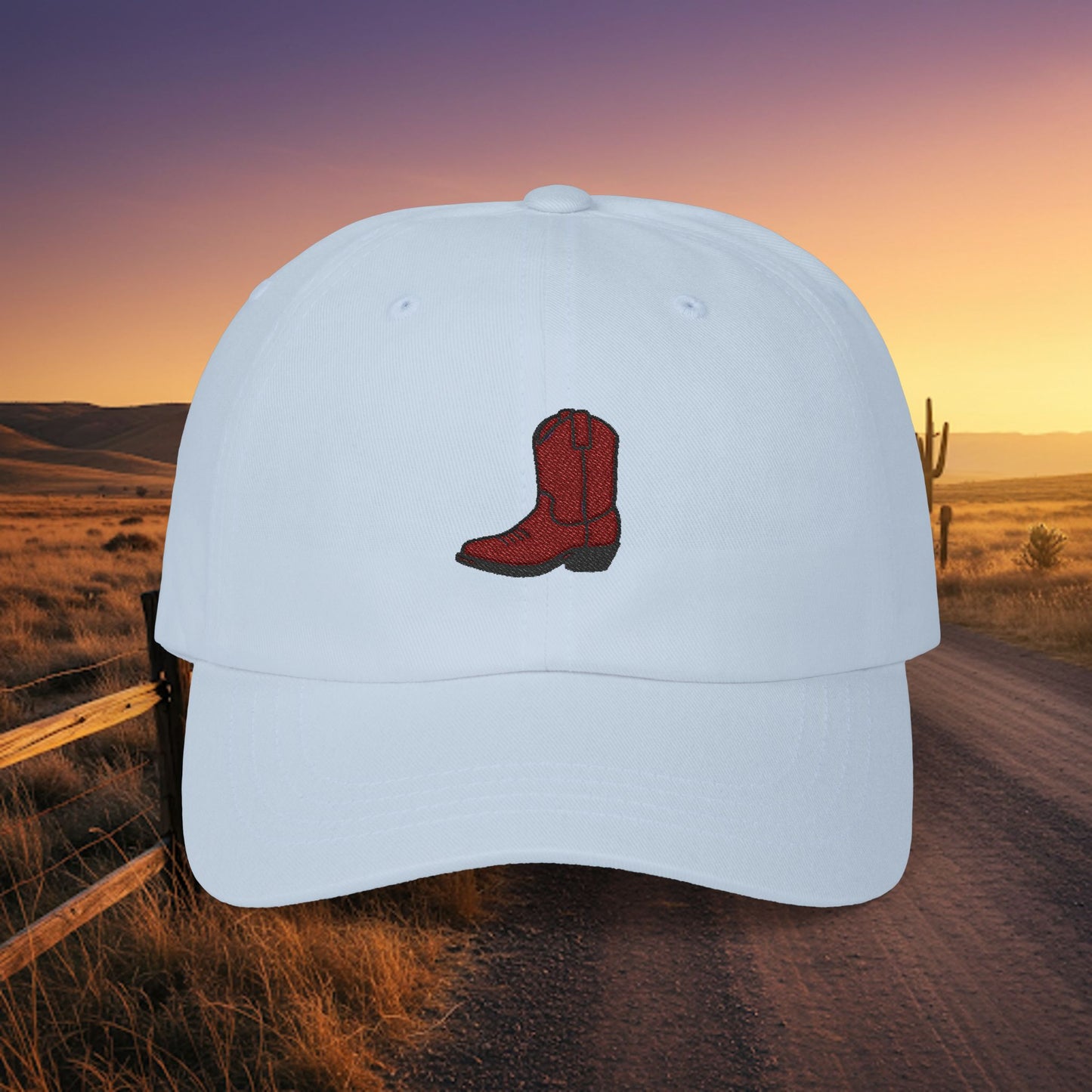 Embroidered Classic Dad Cap - Cowboy Boot