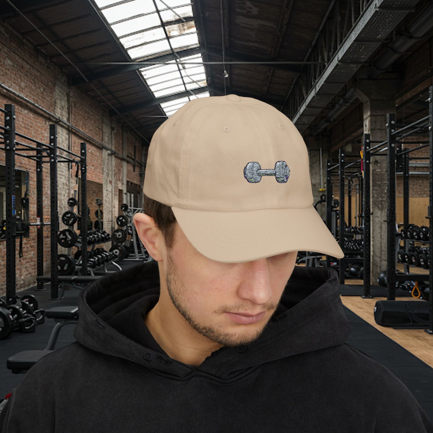 Embroidered Classic Dad Cap - Dumbbell
