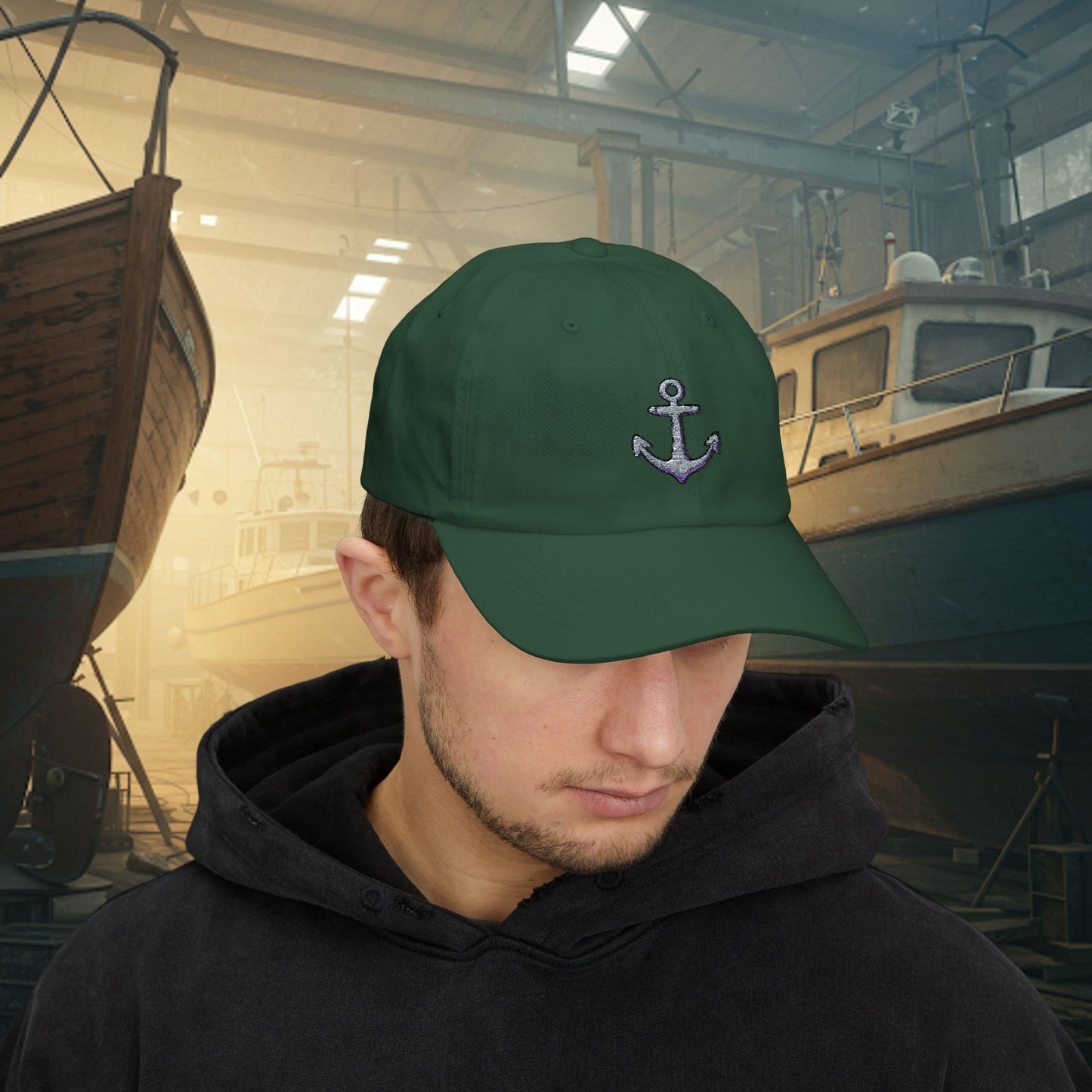 Embroidered Classic Dad Cap - Anchor