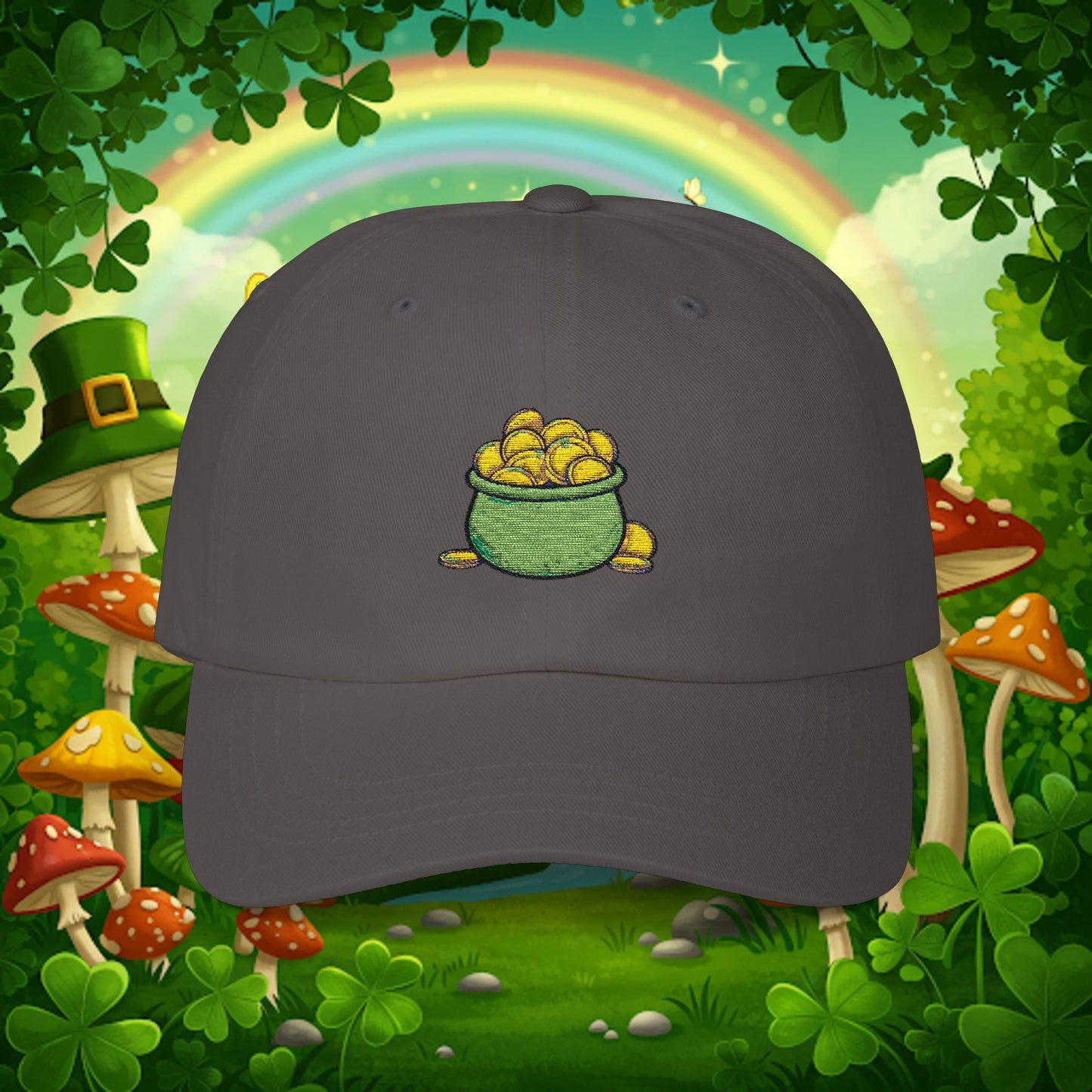 Embroidered Classic Dad Cap - Pot Of Gold