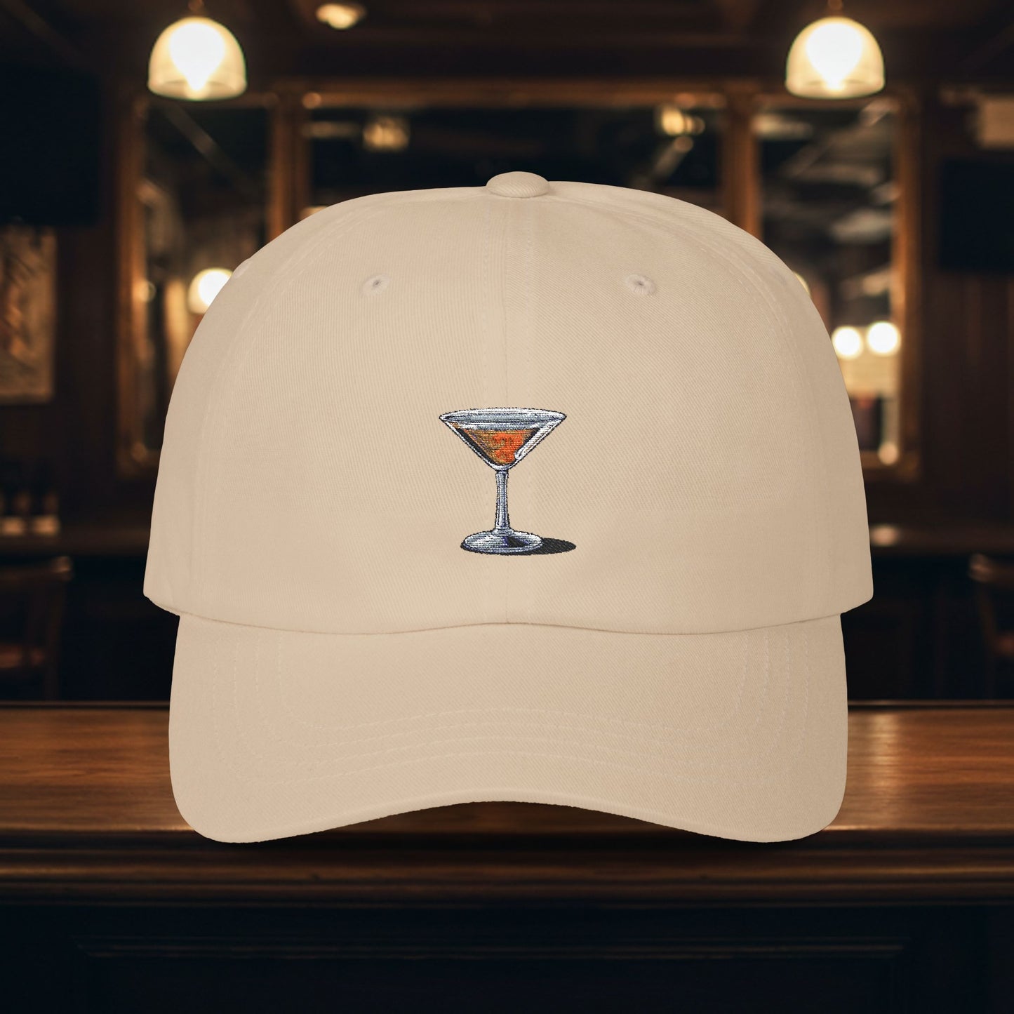 Embroidered Classic Dad Cap - Martini
