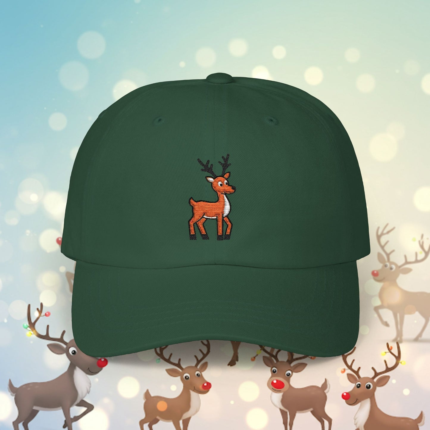 Embroidered Classic Dad Cap - Reindeer