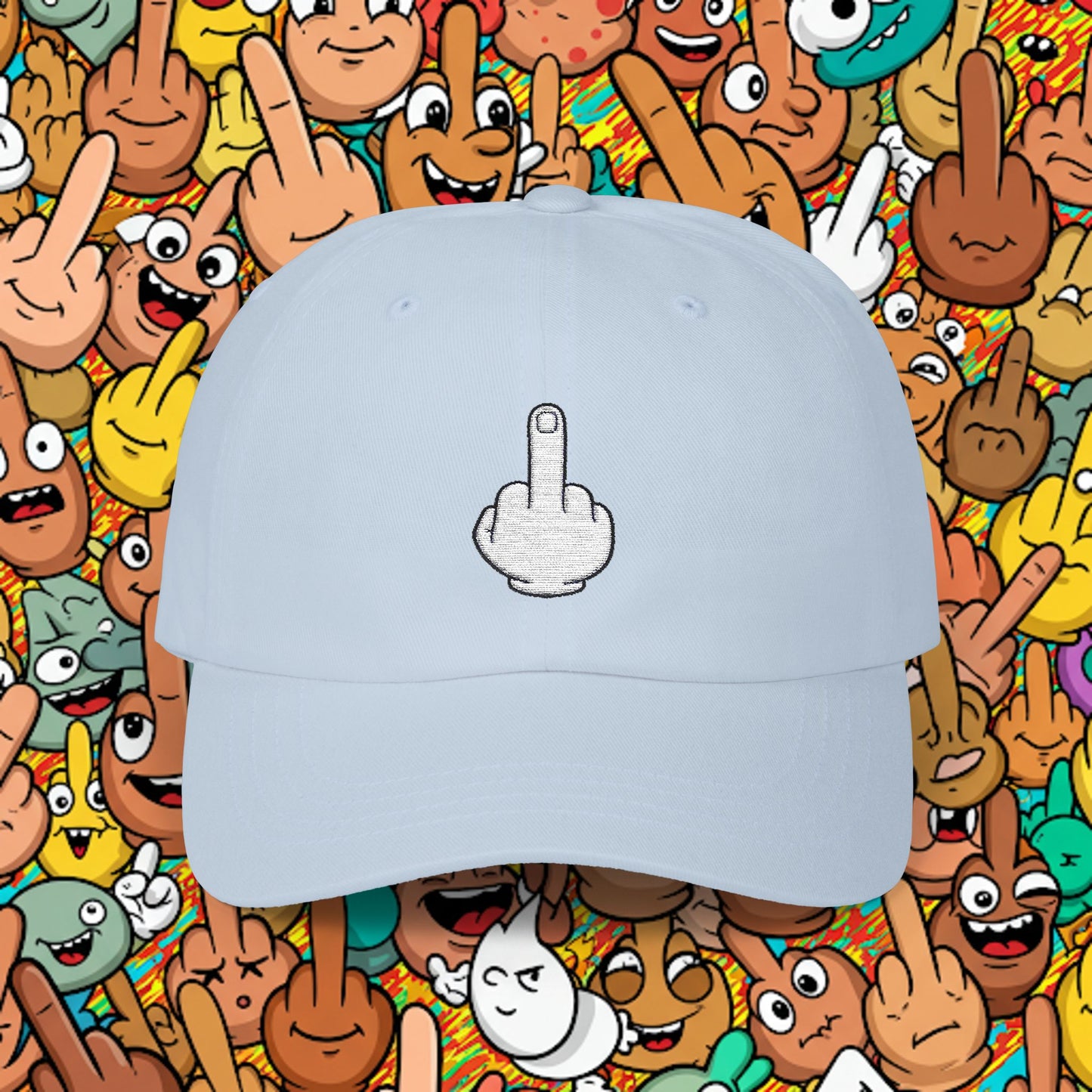 Embroidered Classic Dad Cap - Middle Finger