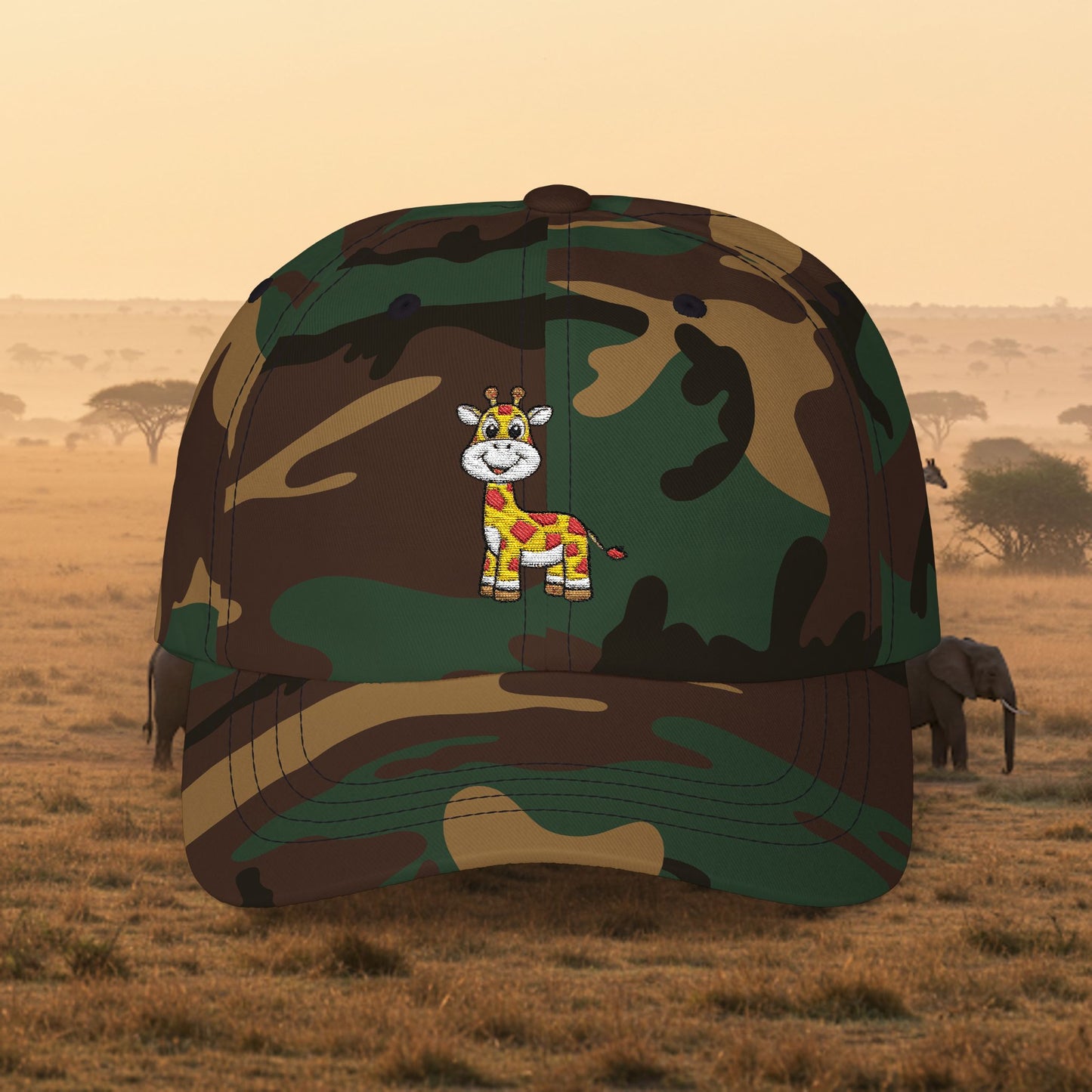 Embroidered Classic Dad Cap - Giraffe