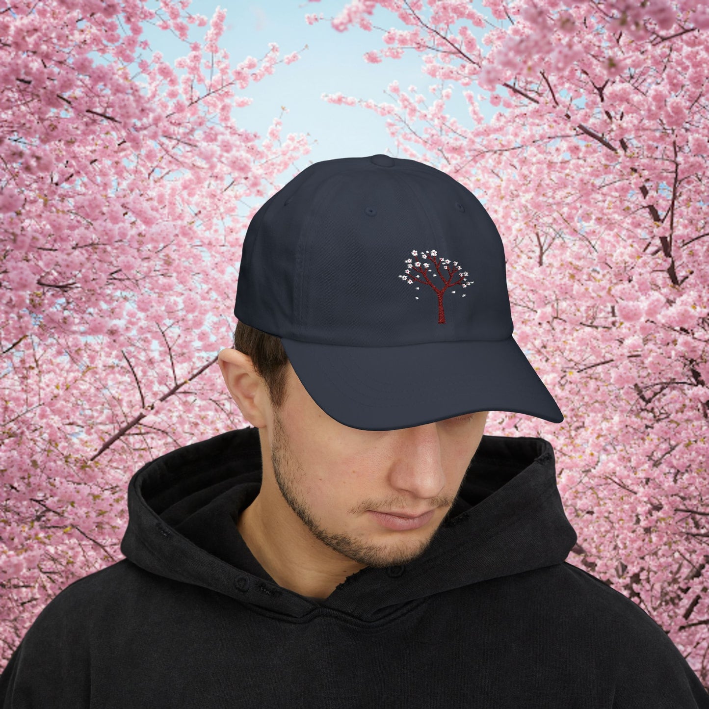 Embroidered Classic Dad Cap - Cherry Blossom