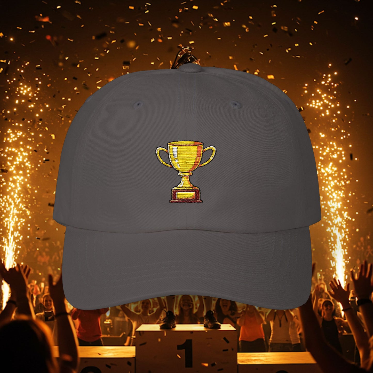 Embroidered Classic Dad Cap - Gold Trophy