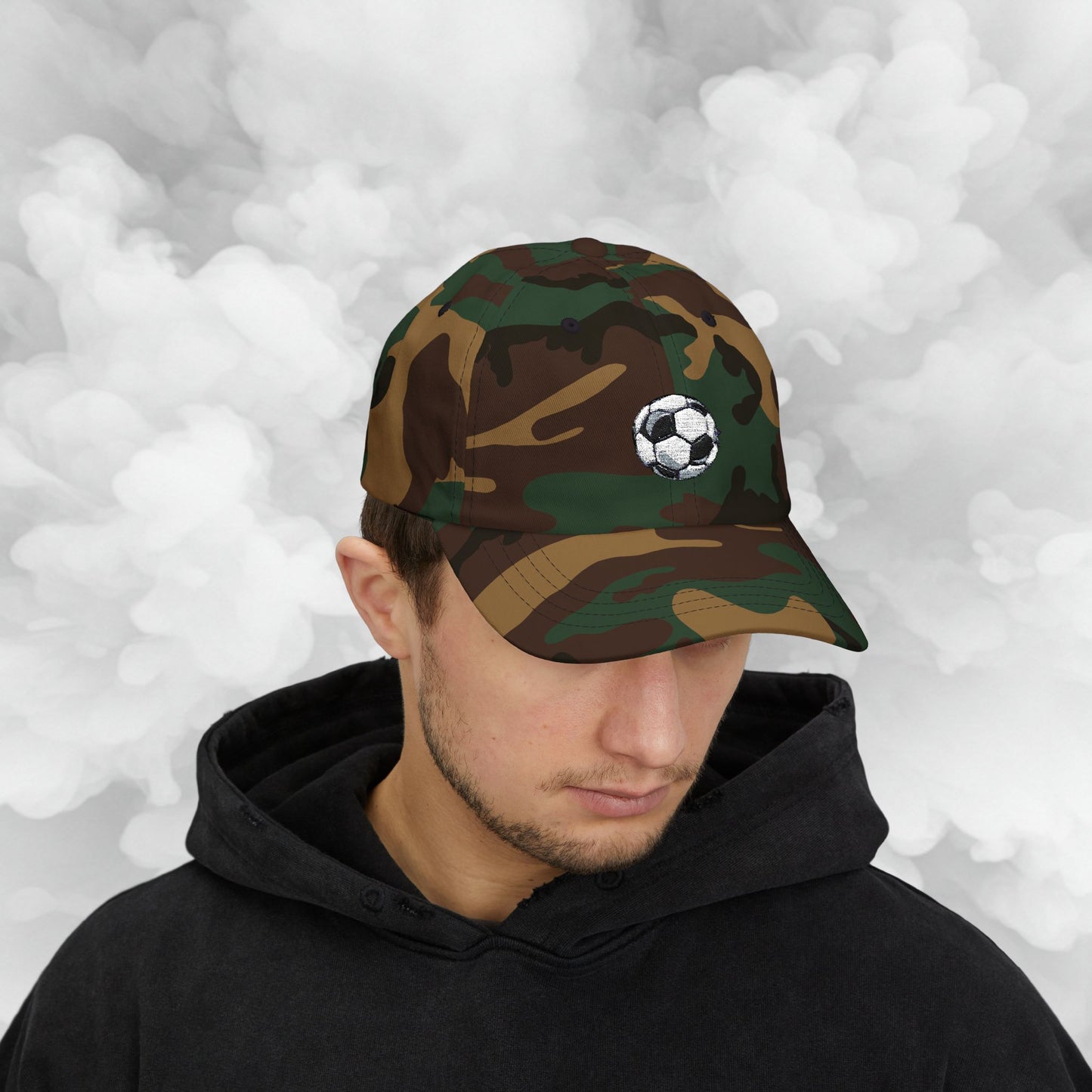 Embroidered Classic Dad Cap - Soccer Ball