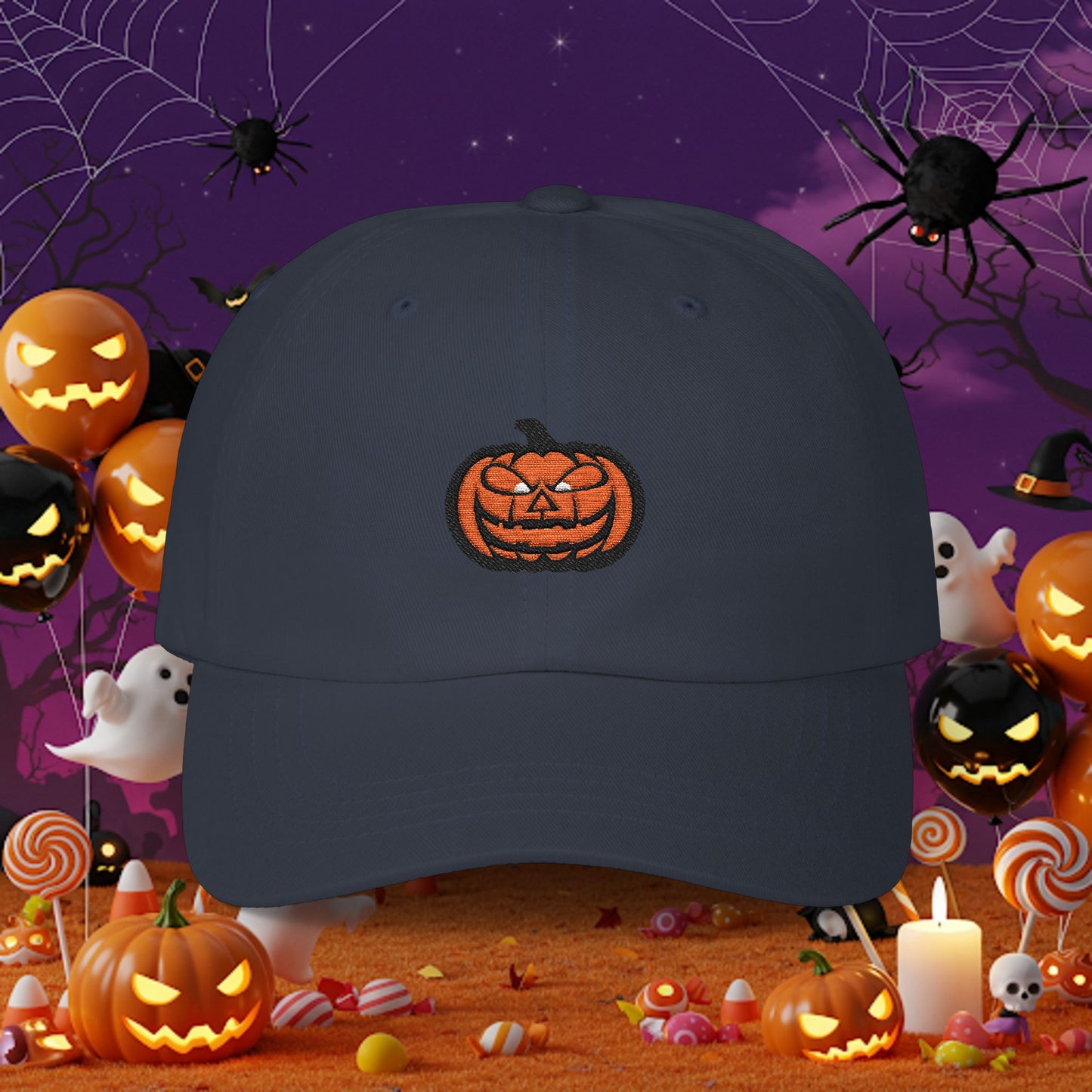Embroidered Classic Dad Cap - Jack-O-Lantern