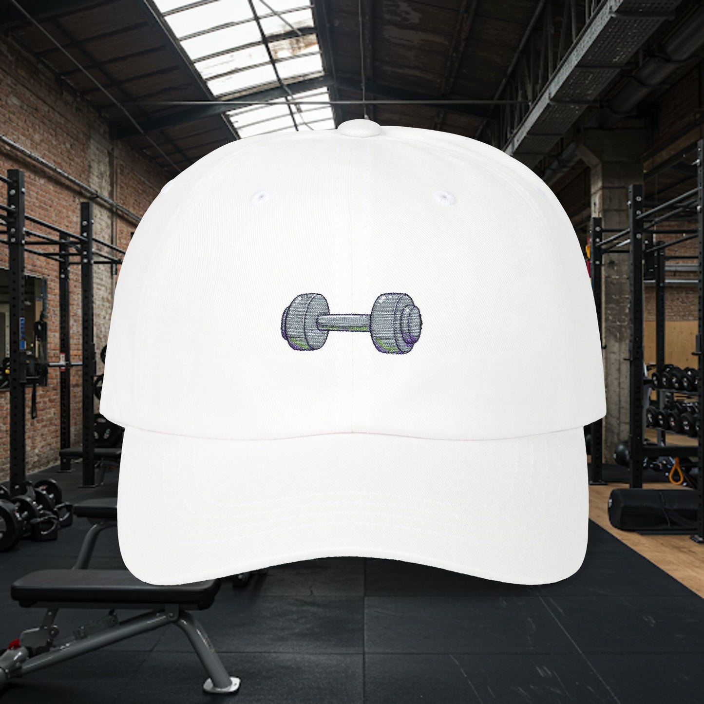 Embroidered Classic Dad Cap - Dumbbell