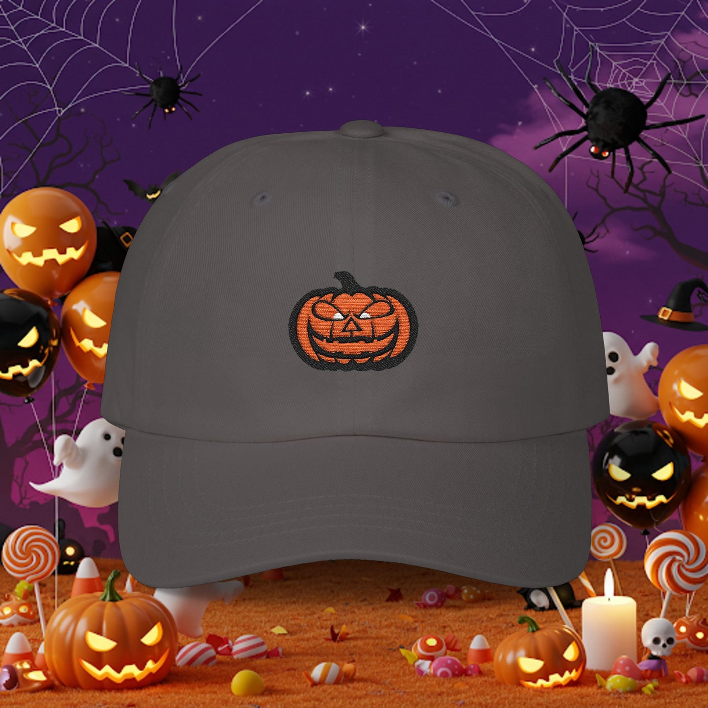 Embroidered Classic Dad Cap - Jack-O-Lantern