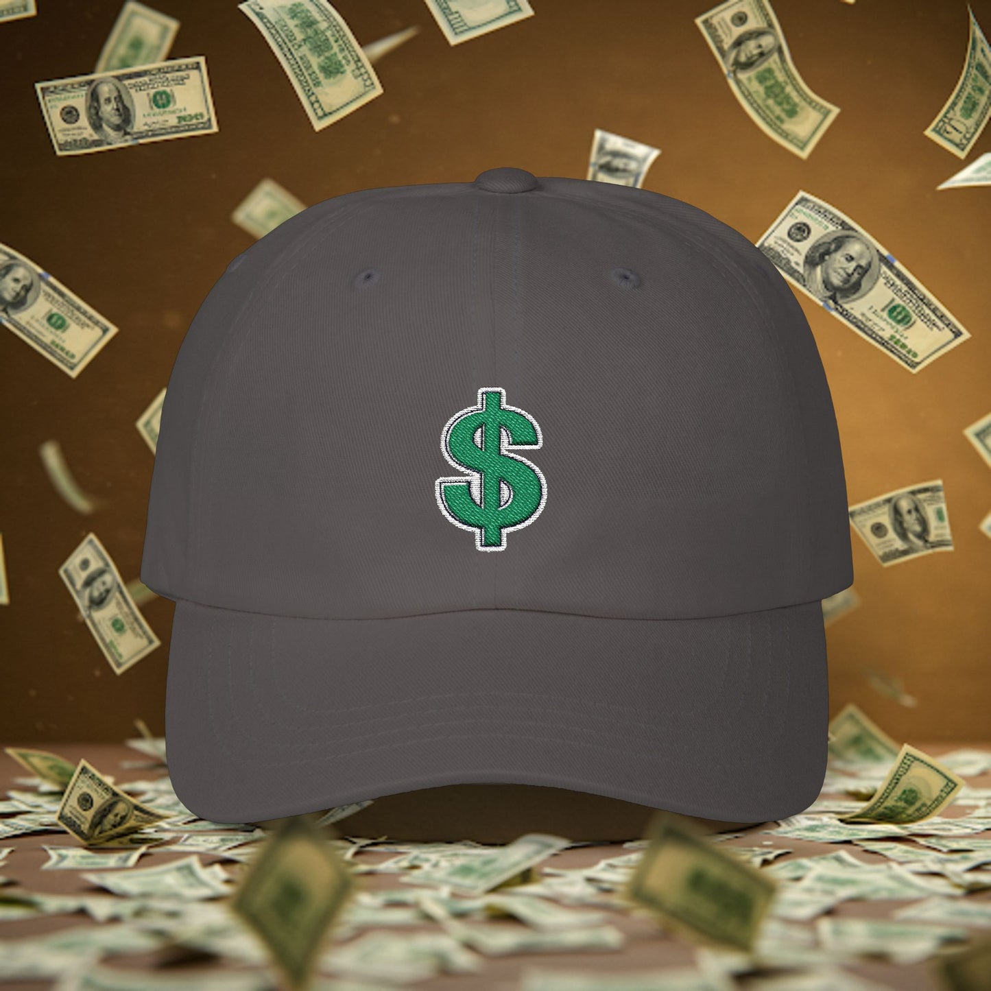 Embroidered Classic Dad Cap - Dollar Sign