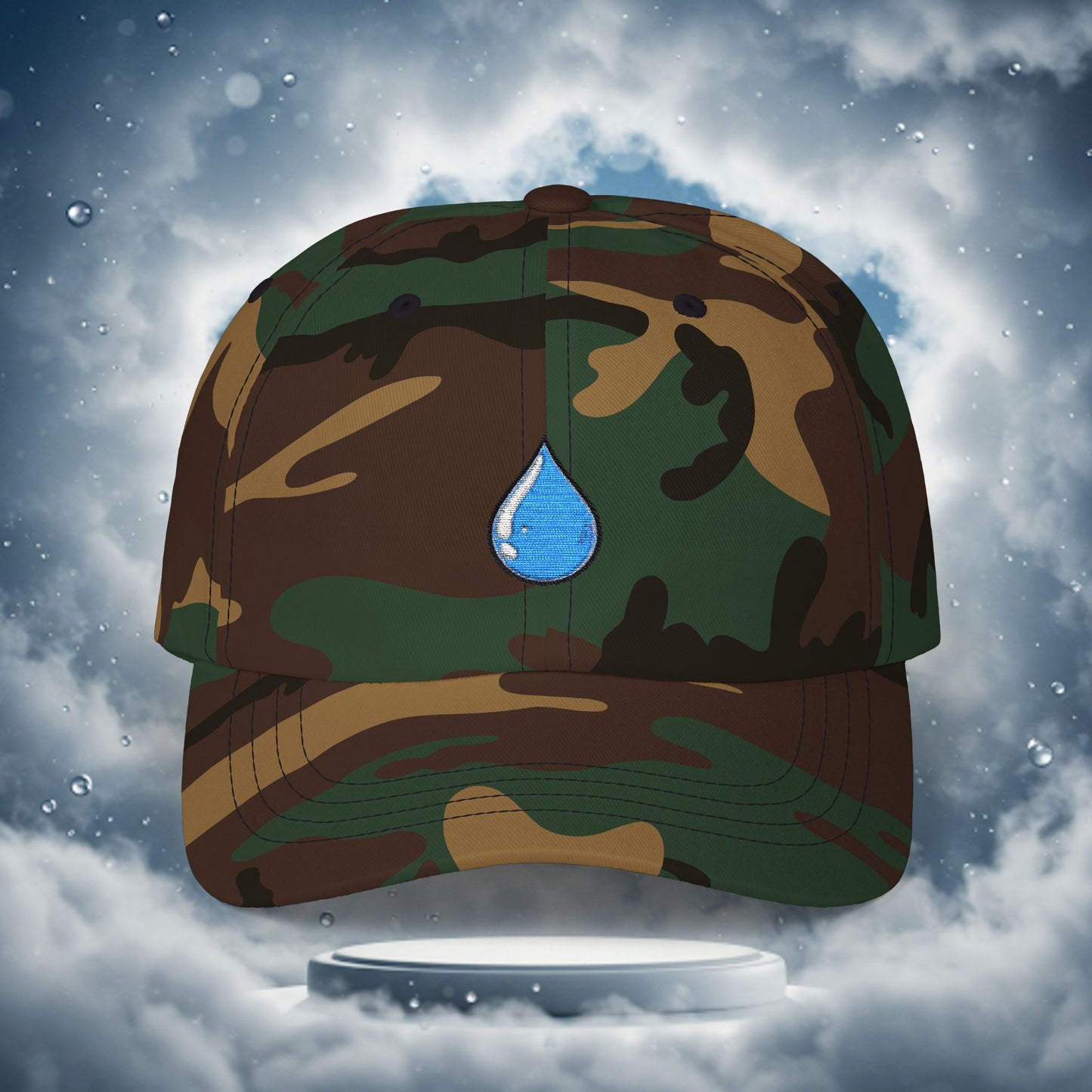 Embroidered Classic Dad Cap - Water Droplet