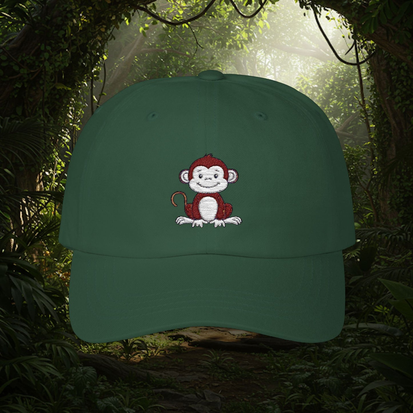 Embroidered Classic Dad Cap - Monkey