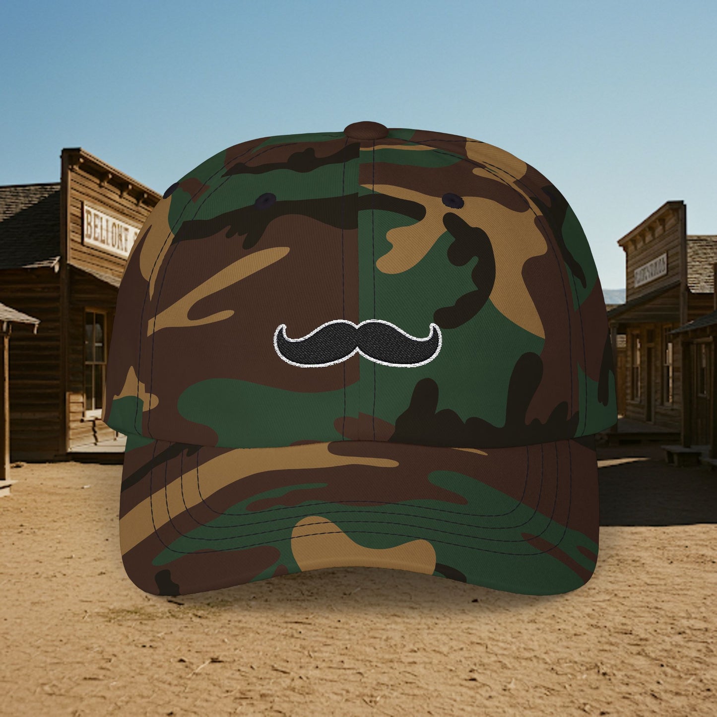 Embroidered Classic Dad Cap - Mustache