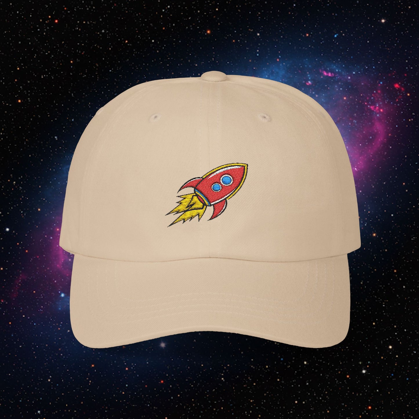 Embroidered Classic Dad Cap - Rocket Ship