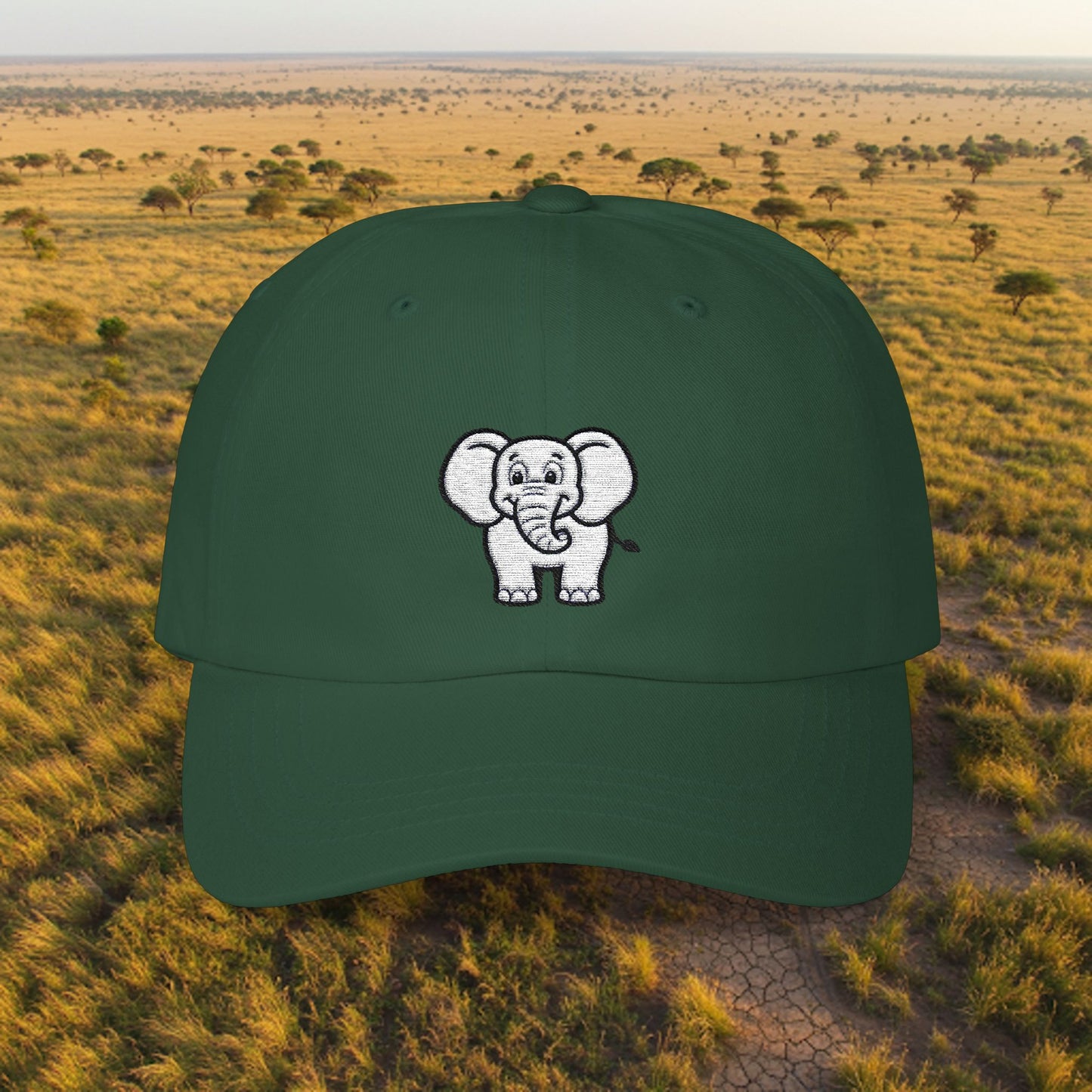 Embroidered Classic Dad Cap - Elephant