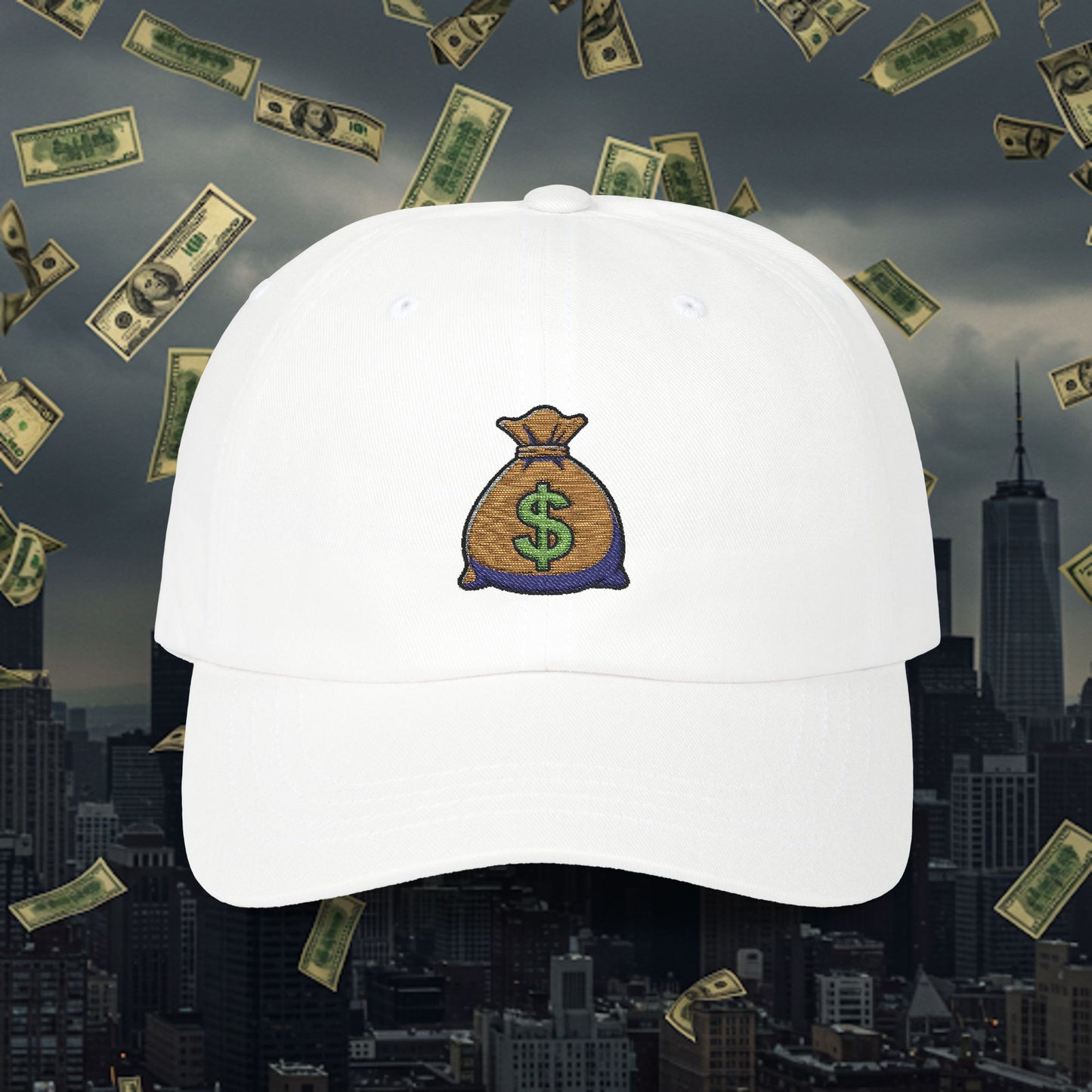 Embroidered Classic Dad Cap - Money Bag