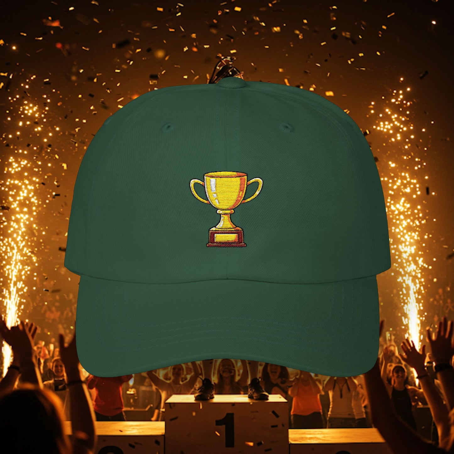 Embroidered Classic Dad Cap - Gold Trophy