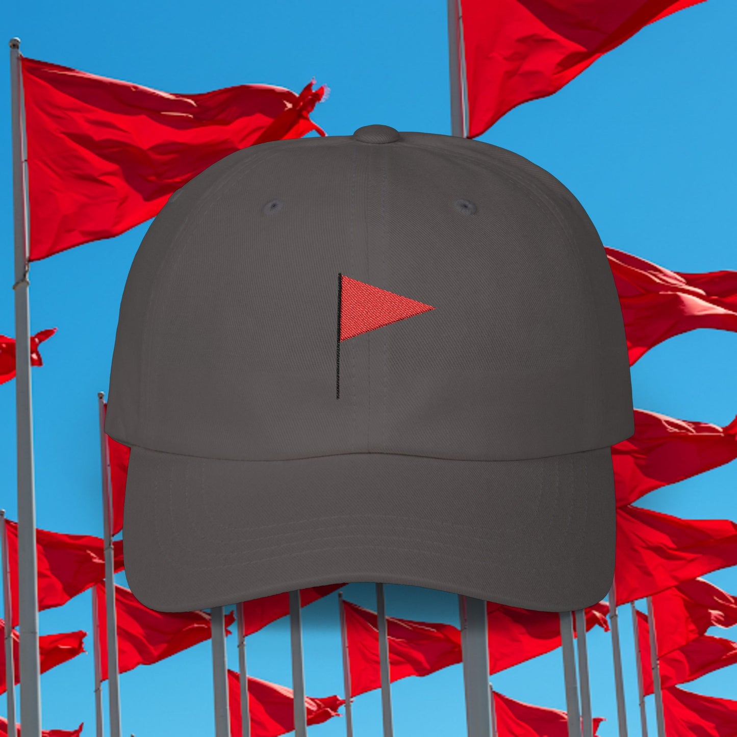 Embroidered Classic Dad Cap - Red Flag