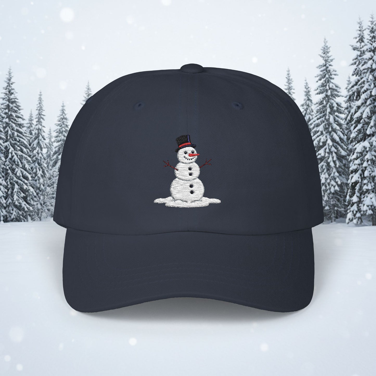 Embroidered Classic Dad Cap - Snowman