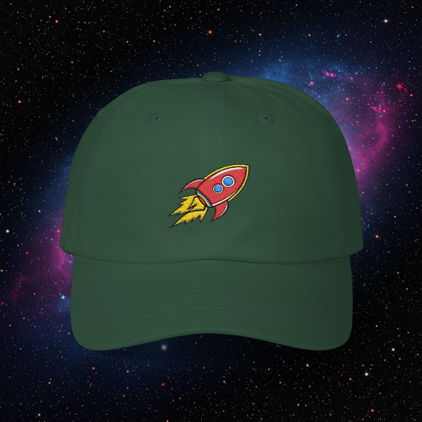 Embroidered Classic Dad Cap - Rocket Ship