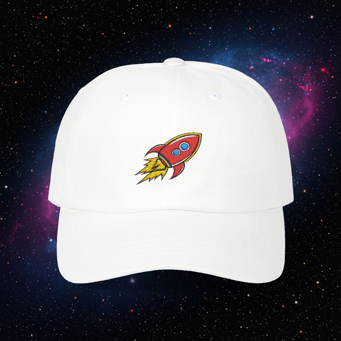 Embroidered Classic Dad Cap - Rocket Ship