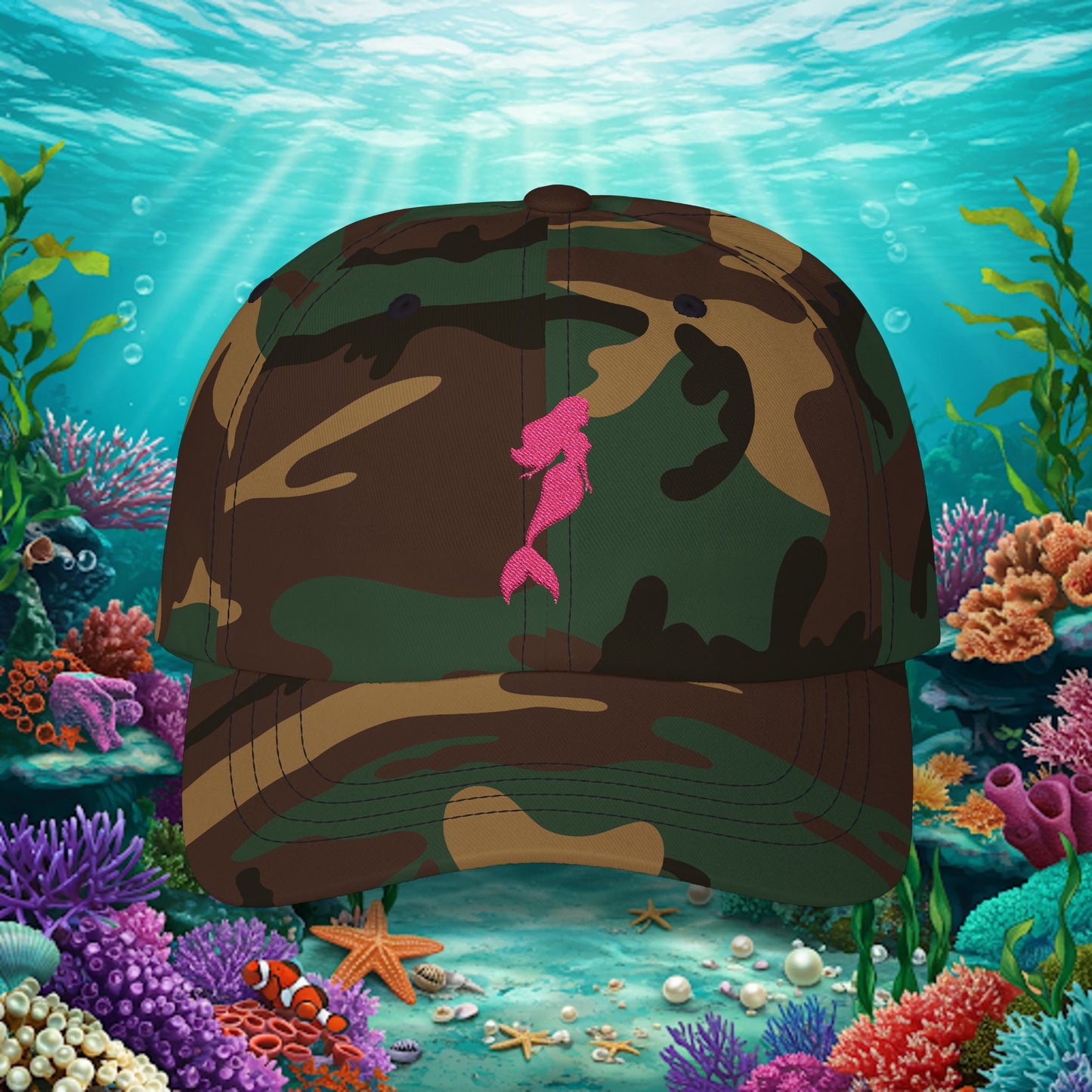 Embroidered Classic Dad Cap - Mermaid