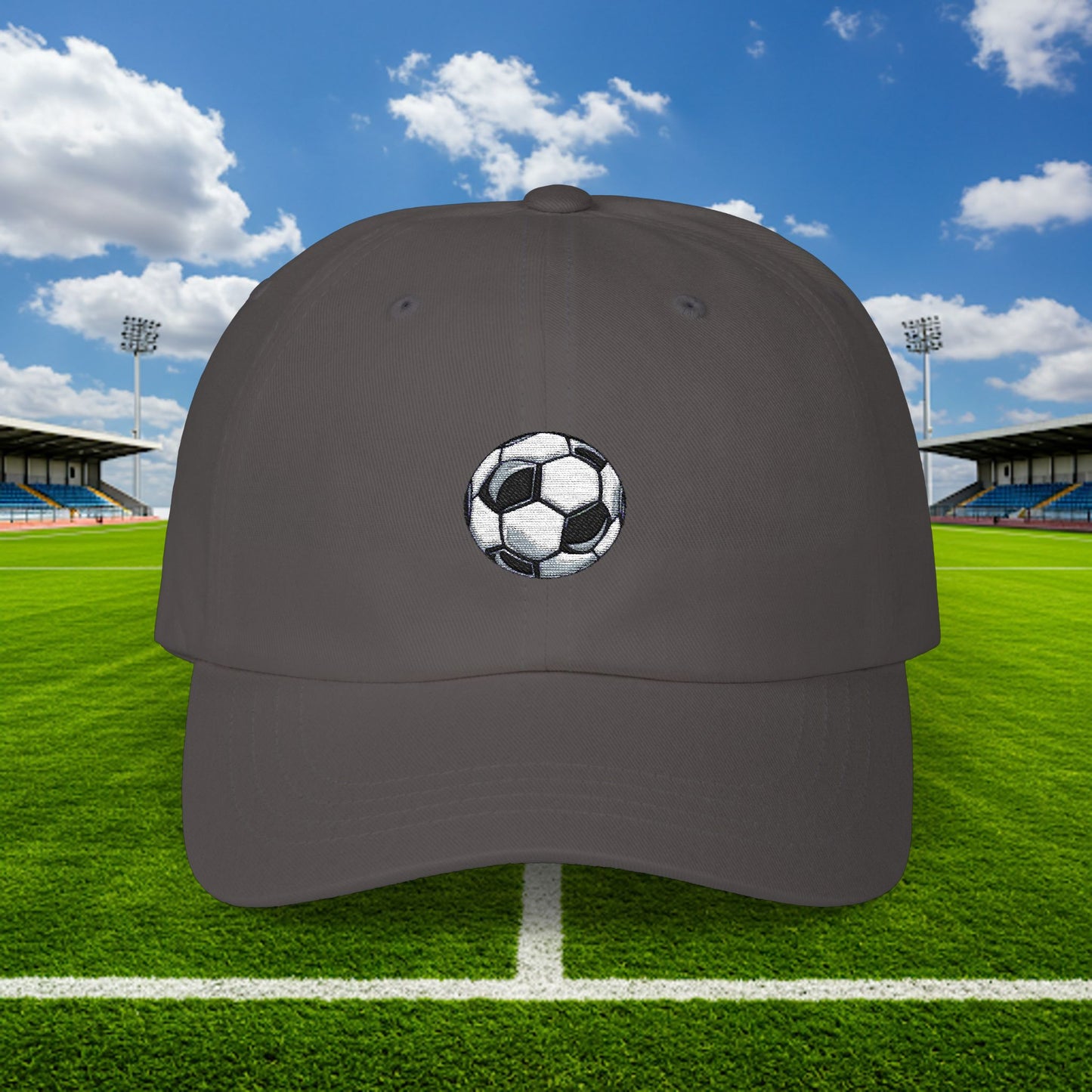 Embroidered Classic Dad Cap - Soccer Ball