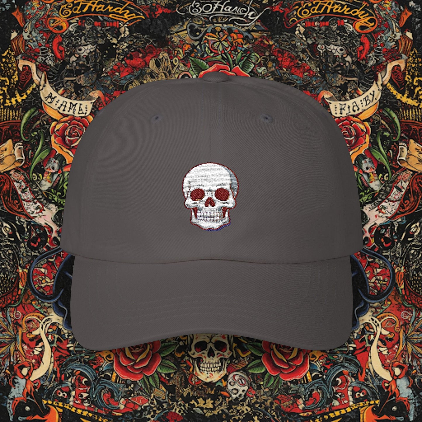 Embroidered Classic Dad Cap - Skull
