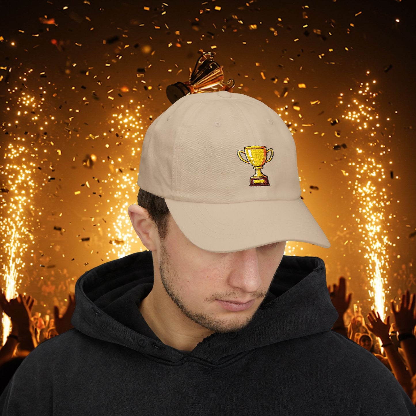 Embroidered Classic Dad Cap - Gold Trophy